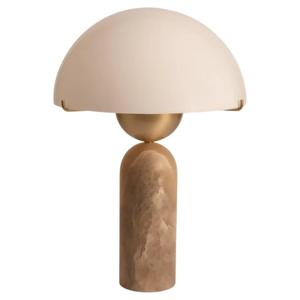 Tobacco Alabaster Peono Table Lamp by Simone Marcel 1