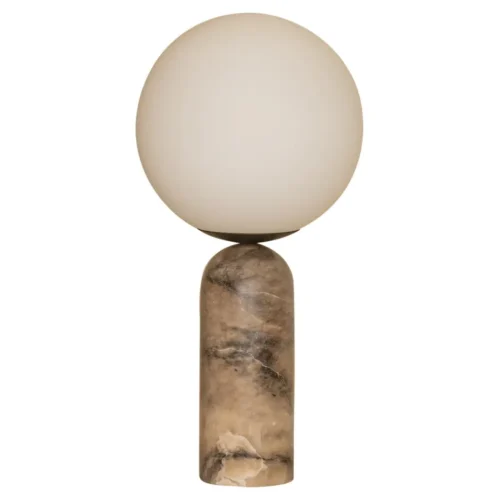 Tobacco Alabaster and Steel Atlas Table Lamp by Simone Marcel 1