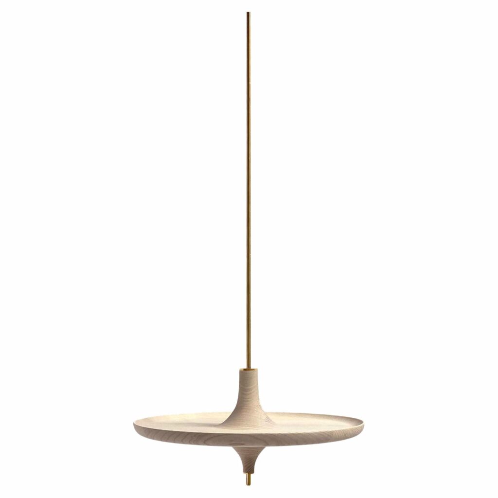 Toupy Bleached Ash And Brass 38 Hanging Table by Mademoiselle Jo 1