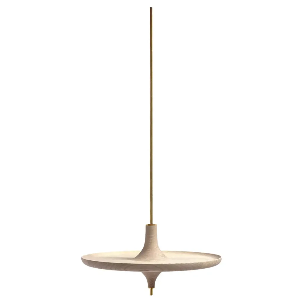 Toupy Bleached Ash And Brass 38 Hanging Table by Mademoiselle Jo 1