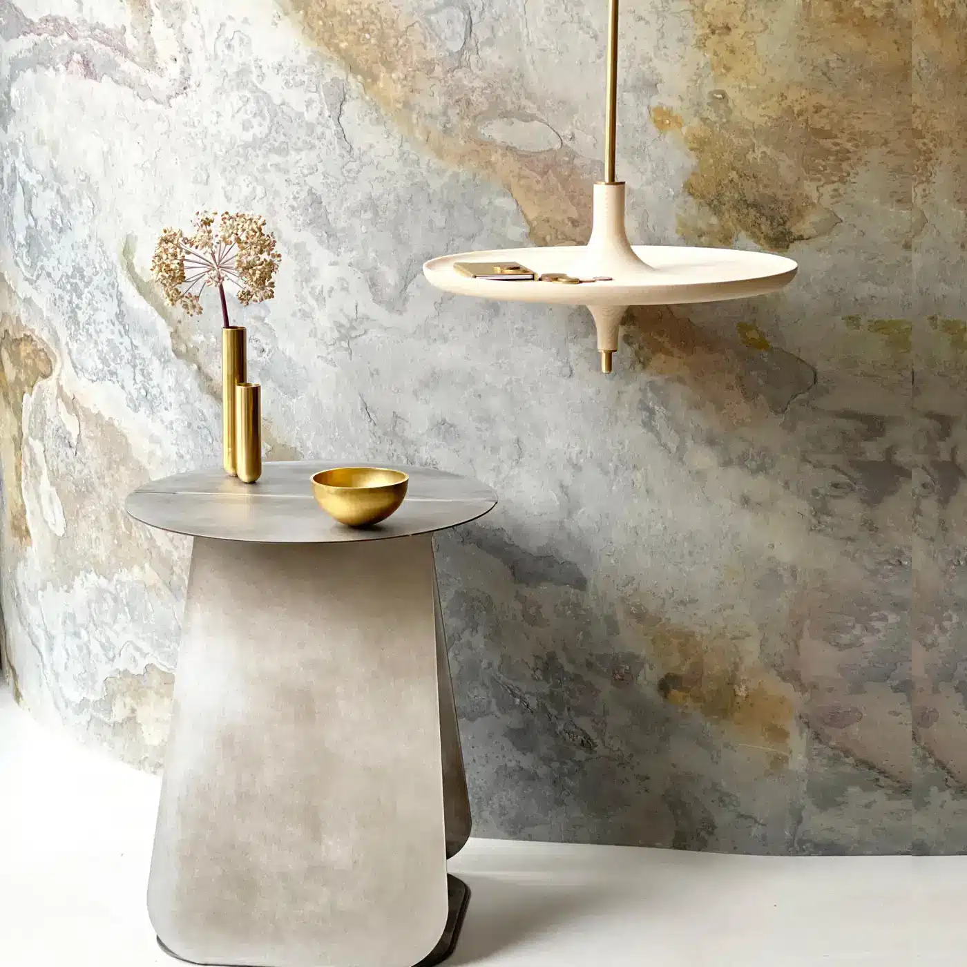 Toupy Bleached Ash And Brass 38 Hanging Table by Mademoiselle Jo 4