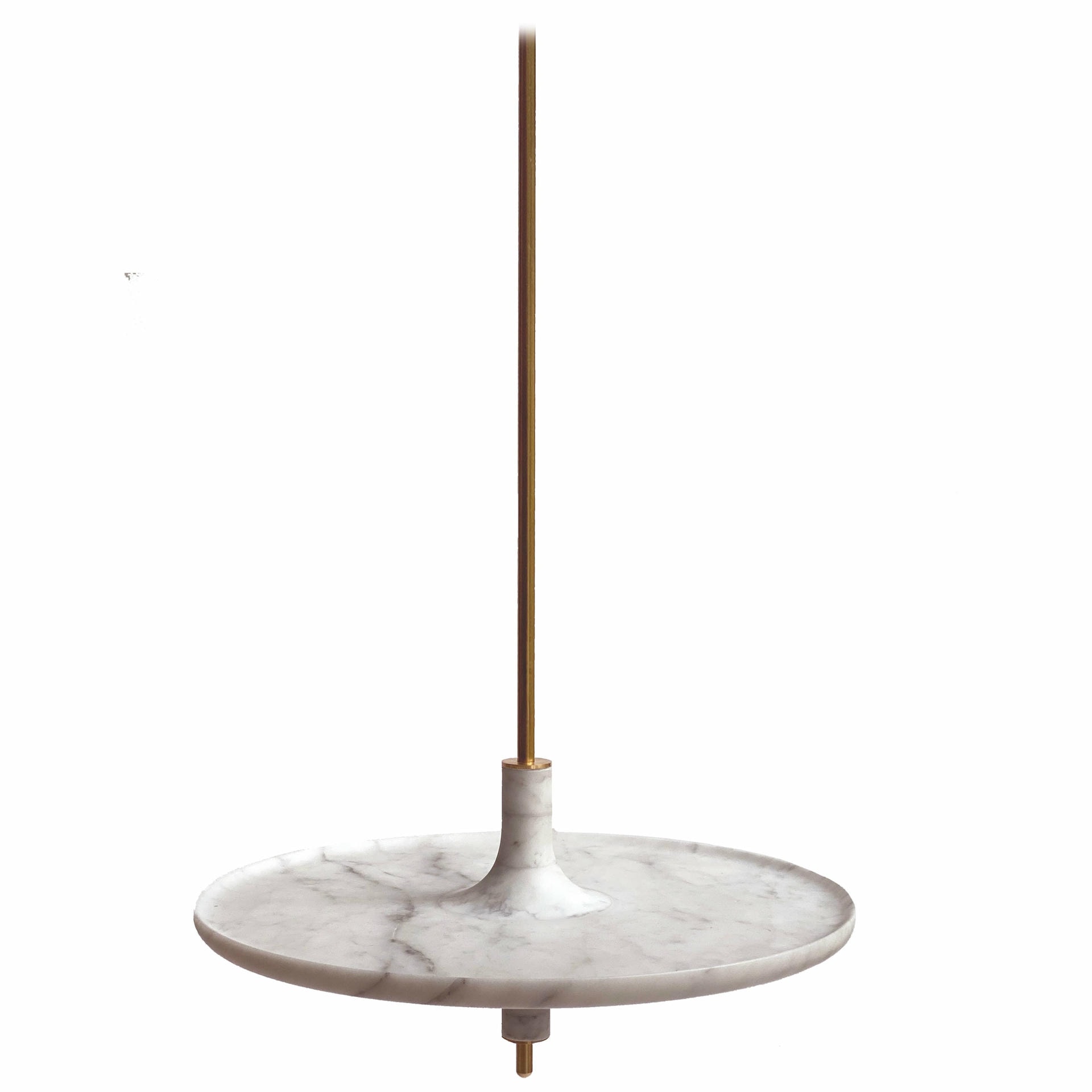 Toupy Carrara White Marble and Brass 38 Hanging Table by Mademoiselle Jo 1