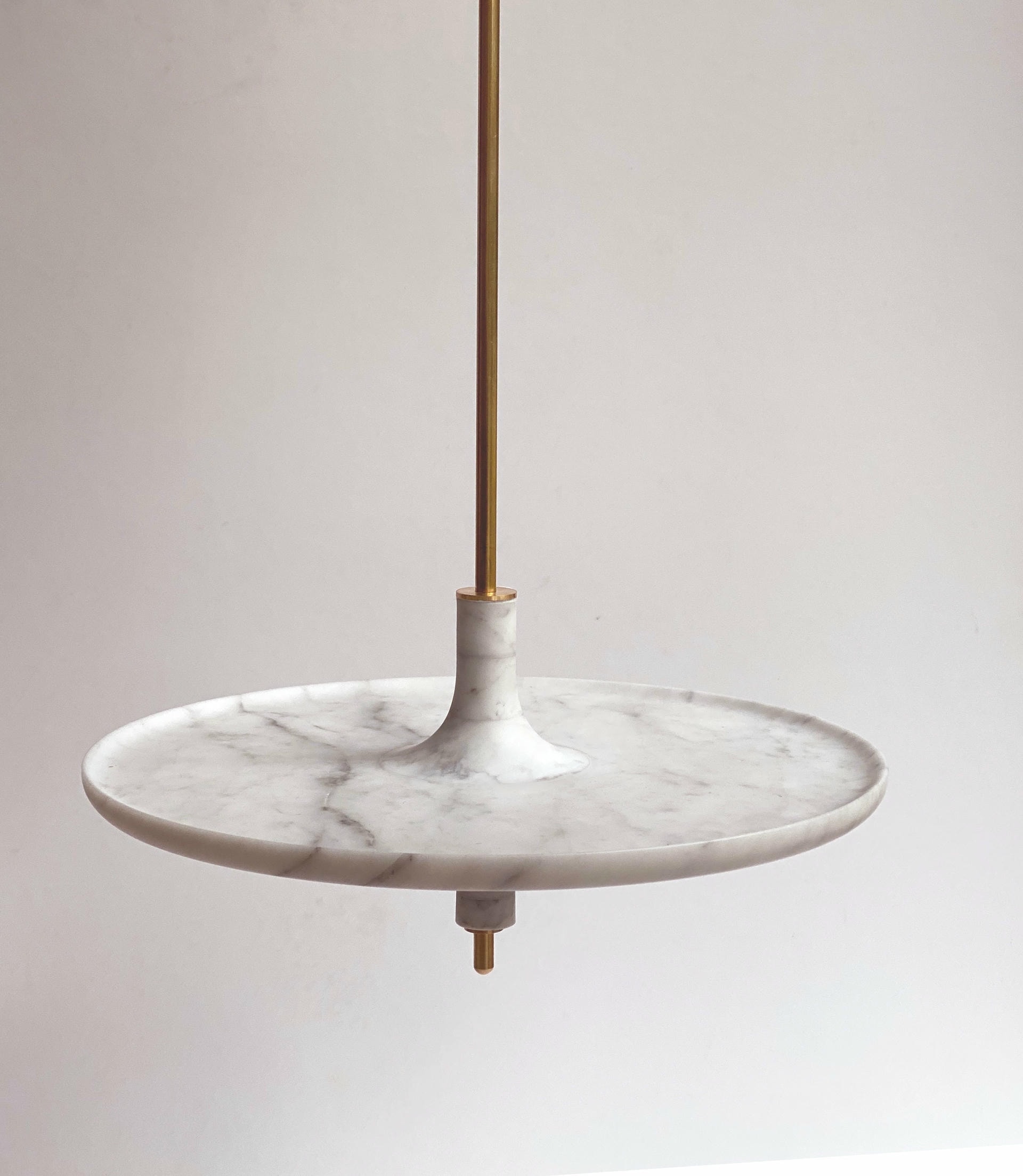 Toupy Carrara White Marble and Brass 38 Hanging Table by Mademoiselle Jo 2