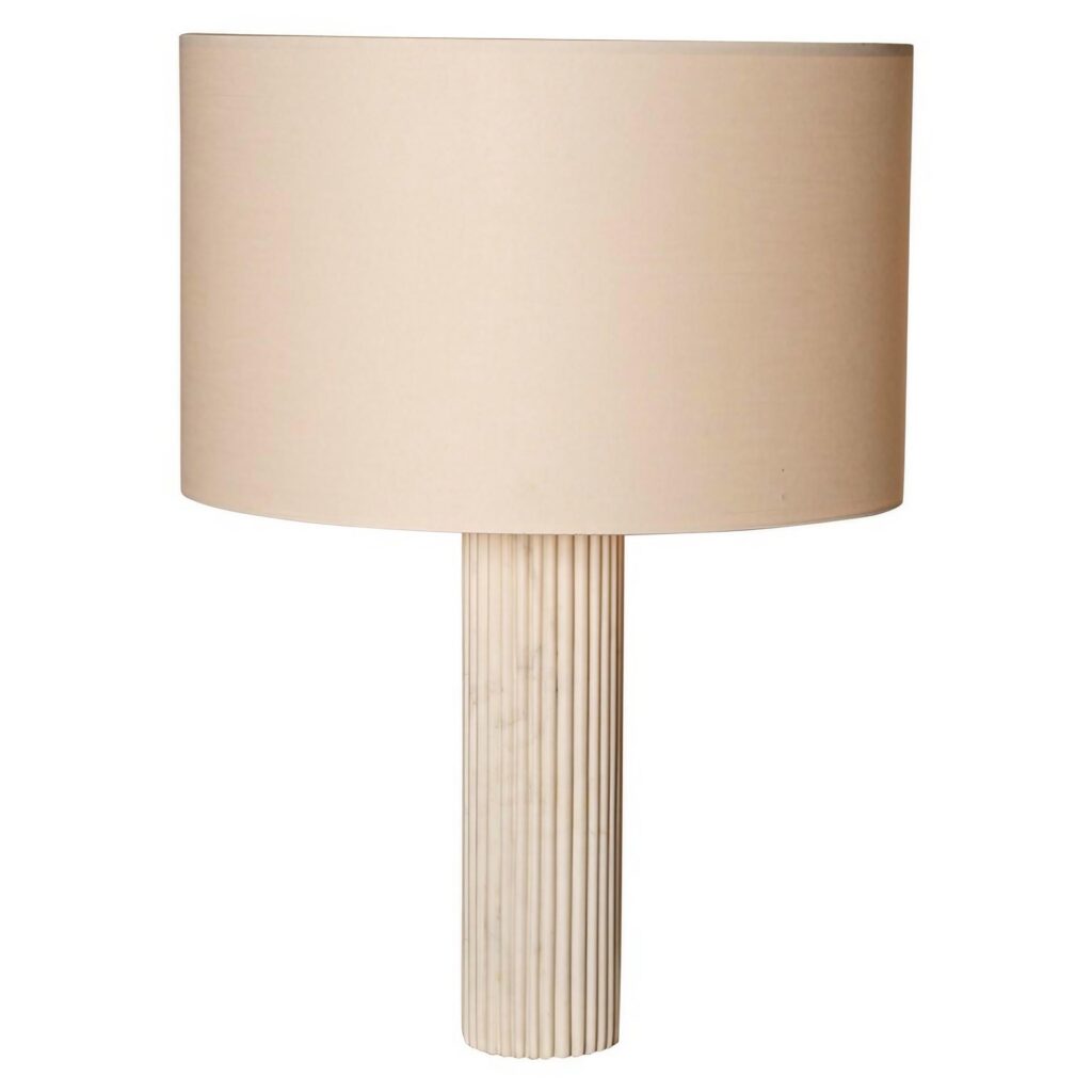 White Marble Fluta Table Lamp by Simone Marcel 1