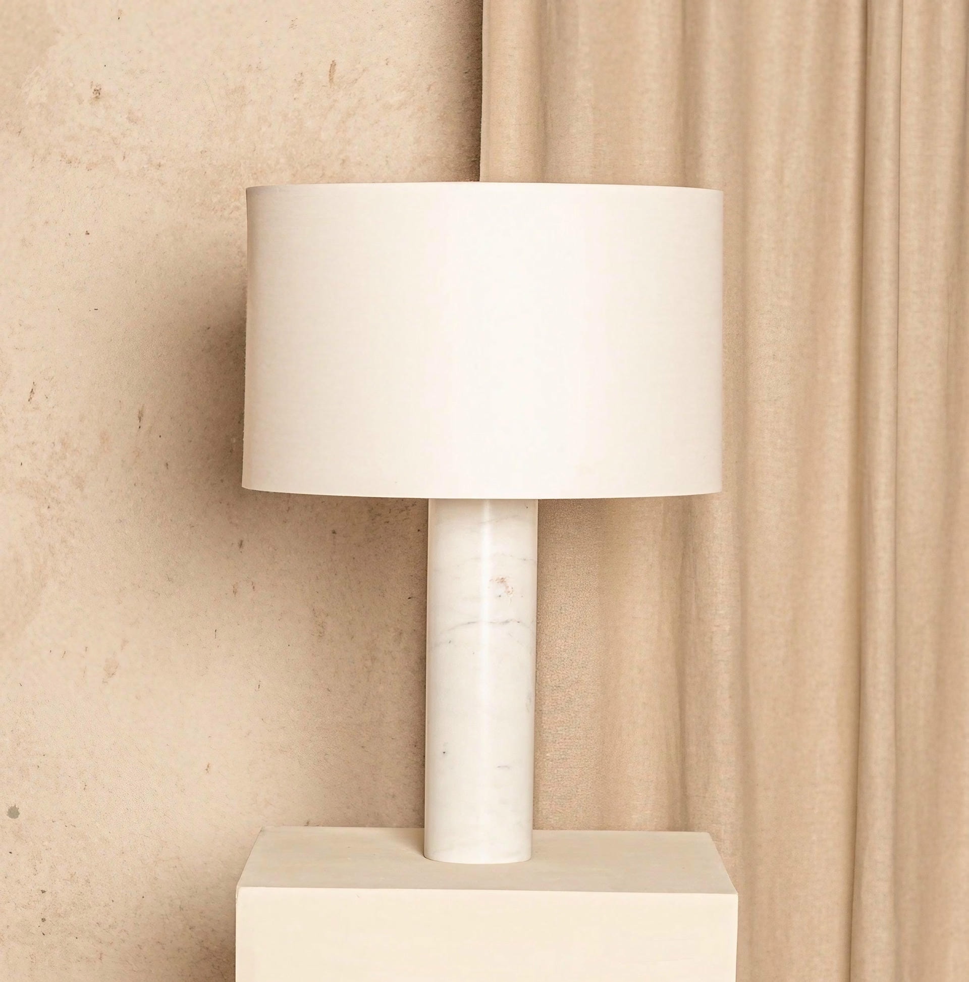 White Marble Pipo Table Lamp by Simone Marcel 2