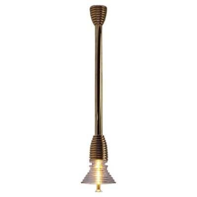 Insulator A Frosted Glass and Polished Brass Pendant Light by Novocastrian