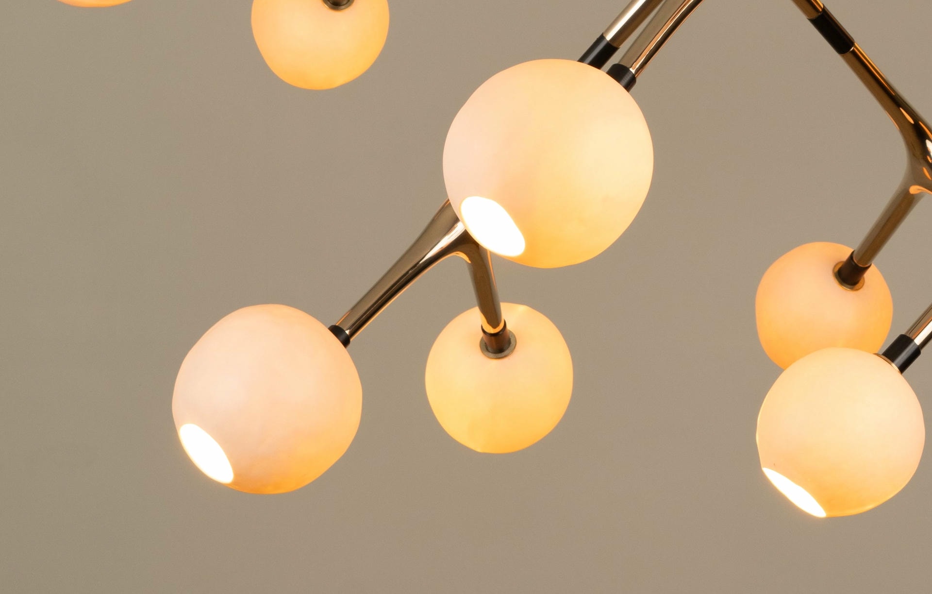 Branch 15 Blown Glass and Polished Bronze Pendant Lamp by Isabel Moncada 11