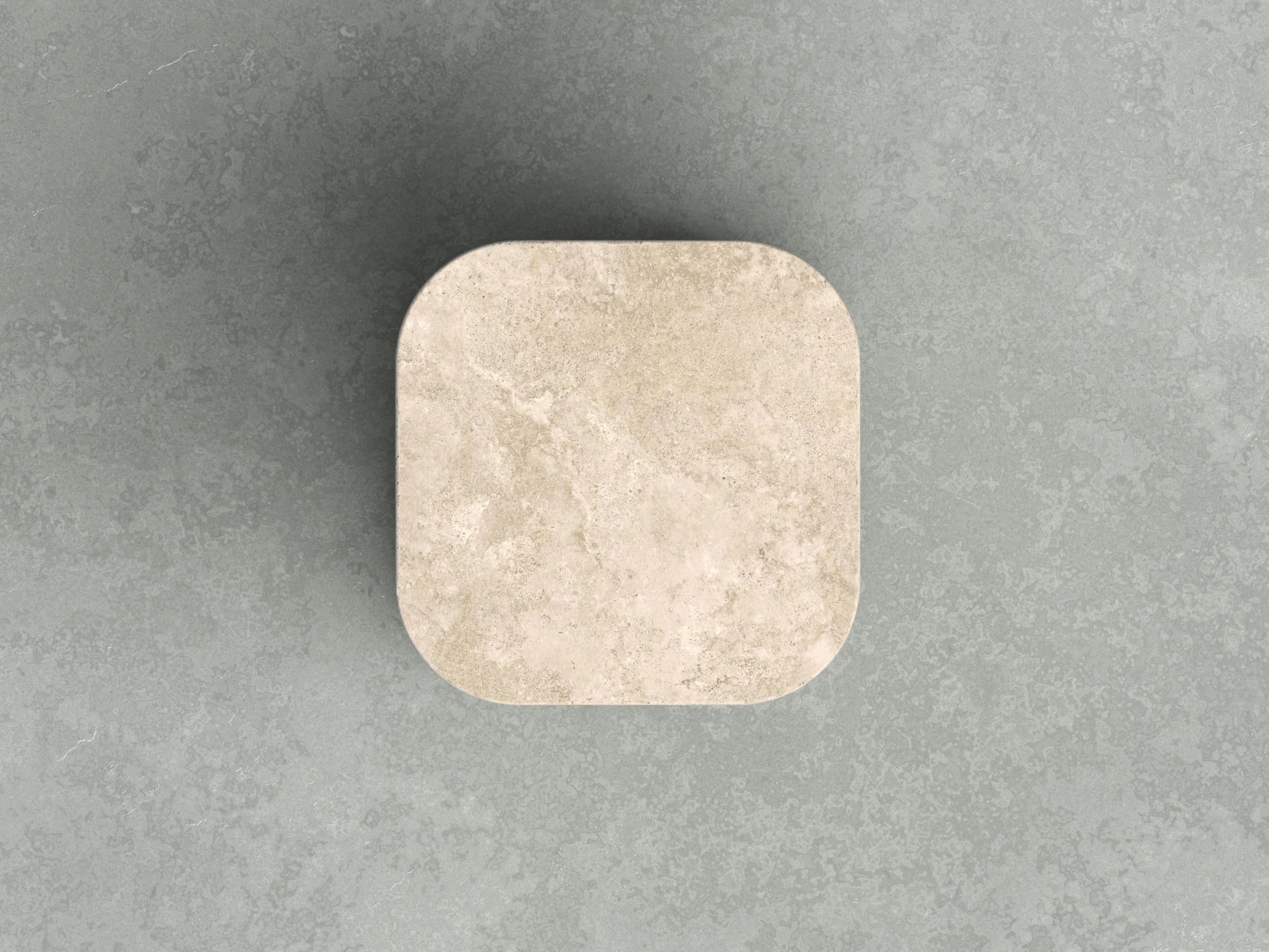 Classic Travertine Unfilled Chunky Stool by Etamorph 4