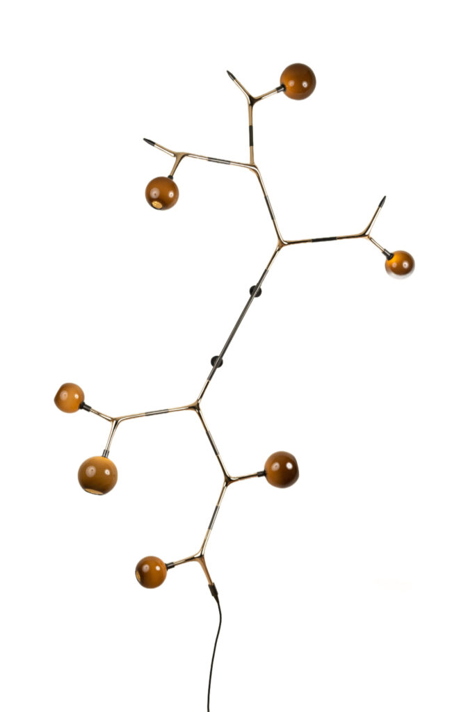Coffee and Polished Bronze Campamocha Climbing Wall Lamp by Isabel Moncada 1