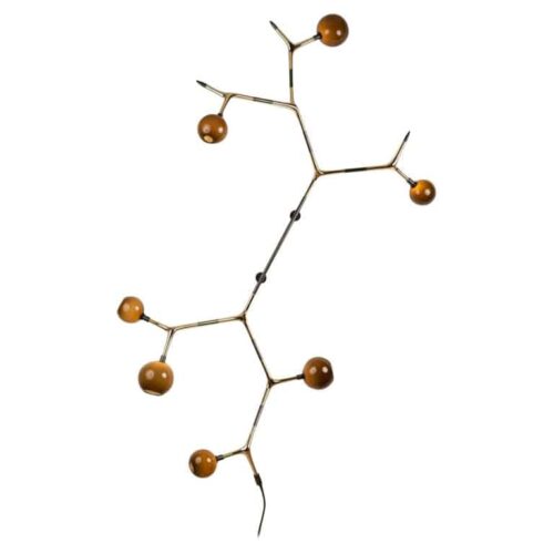 Coffee and Polished Bronze Campamocha Climbing Wall Lamp by Isabel Moncada 1