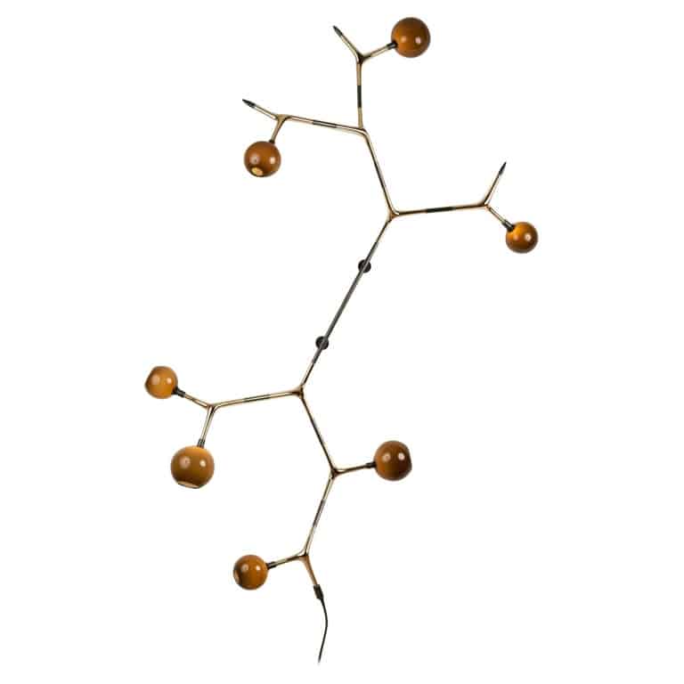 Coffee and Polished Bronze Campamocha Climbing Wall Lamp by Isabel Moncada 1