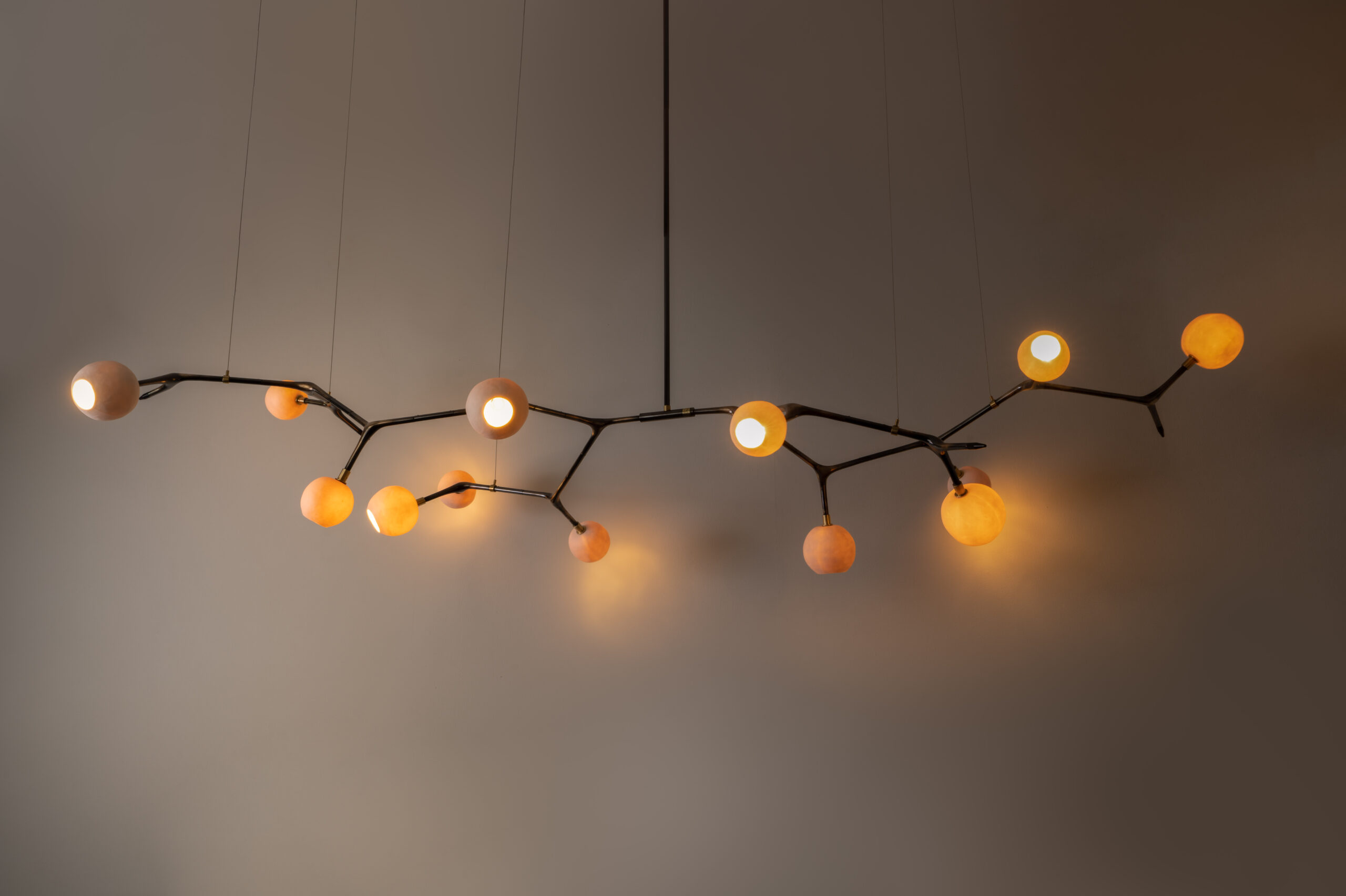 Coffee and Polished Bronze Mantis 13 Pendant Lamp by Isabel Moncada 5