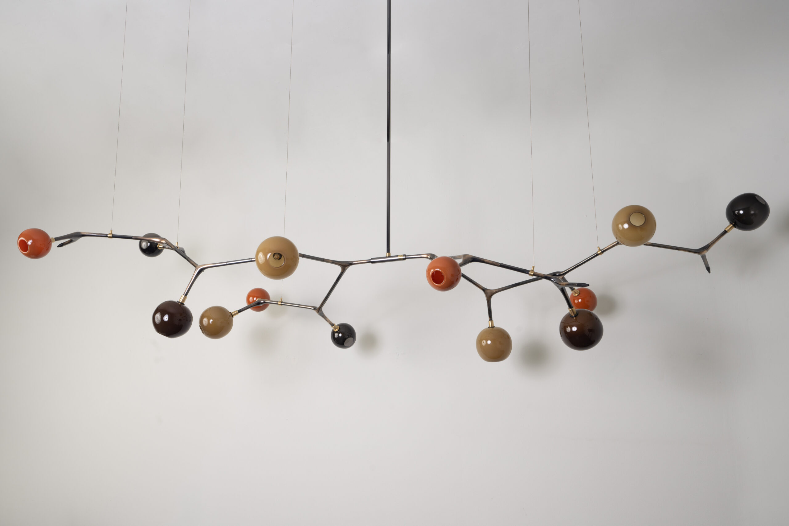 Coffee and Polished Bronze Mantis 13 Pendant Lamp by Isabel Moncada 7