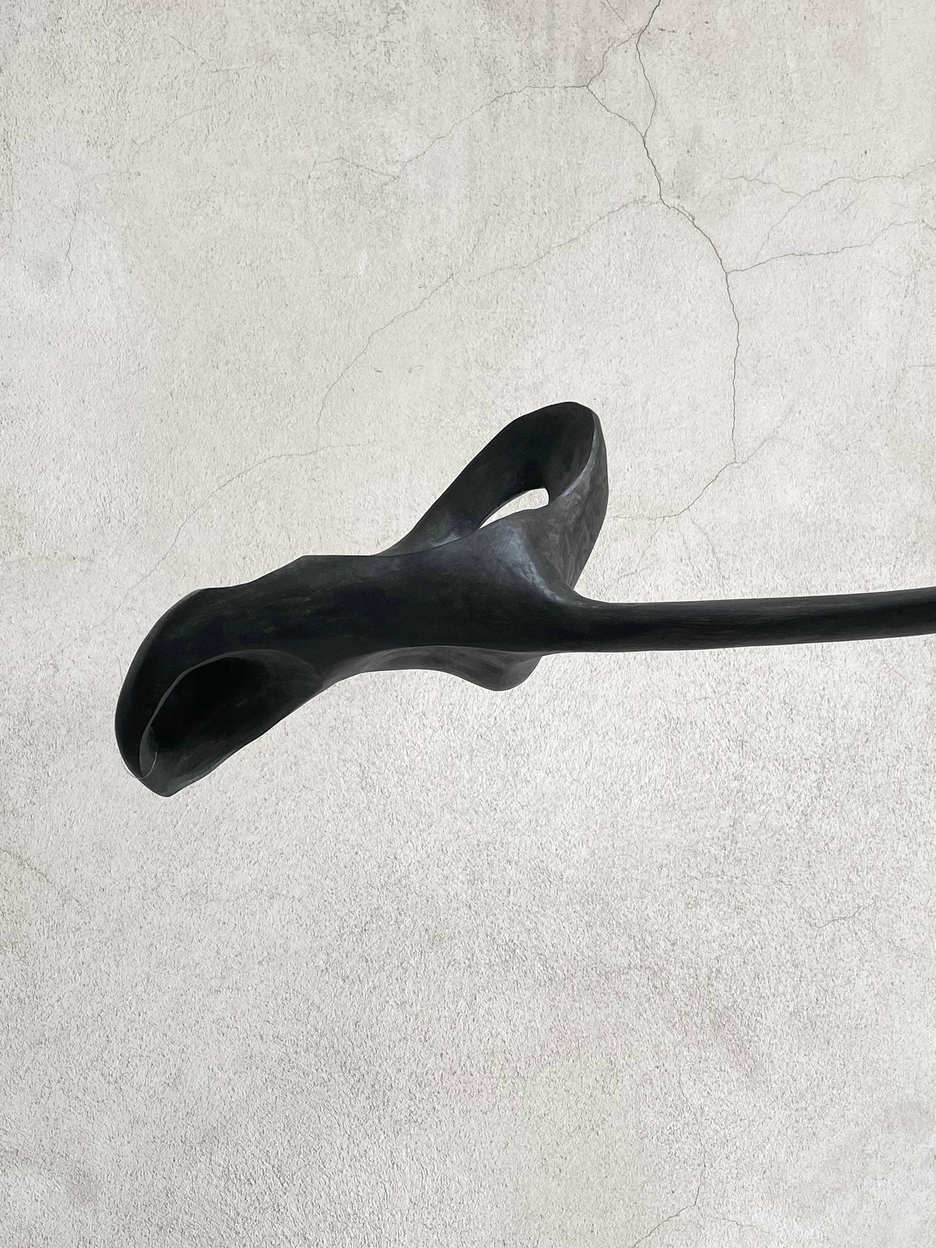 Contemporary Black Wood White Glass Suspension Lamp by Jerome Pereira 7