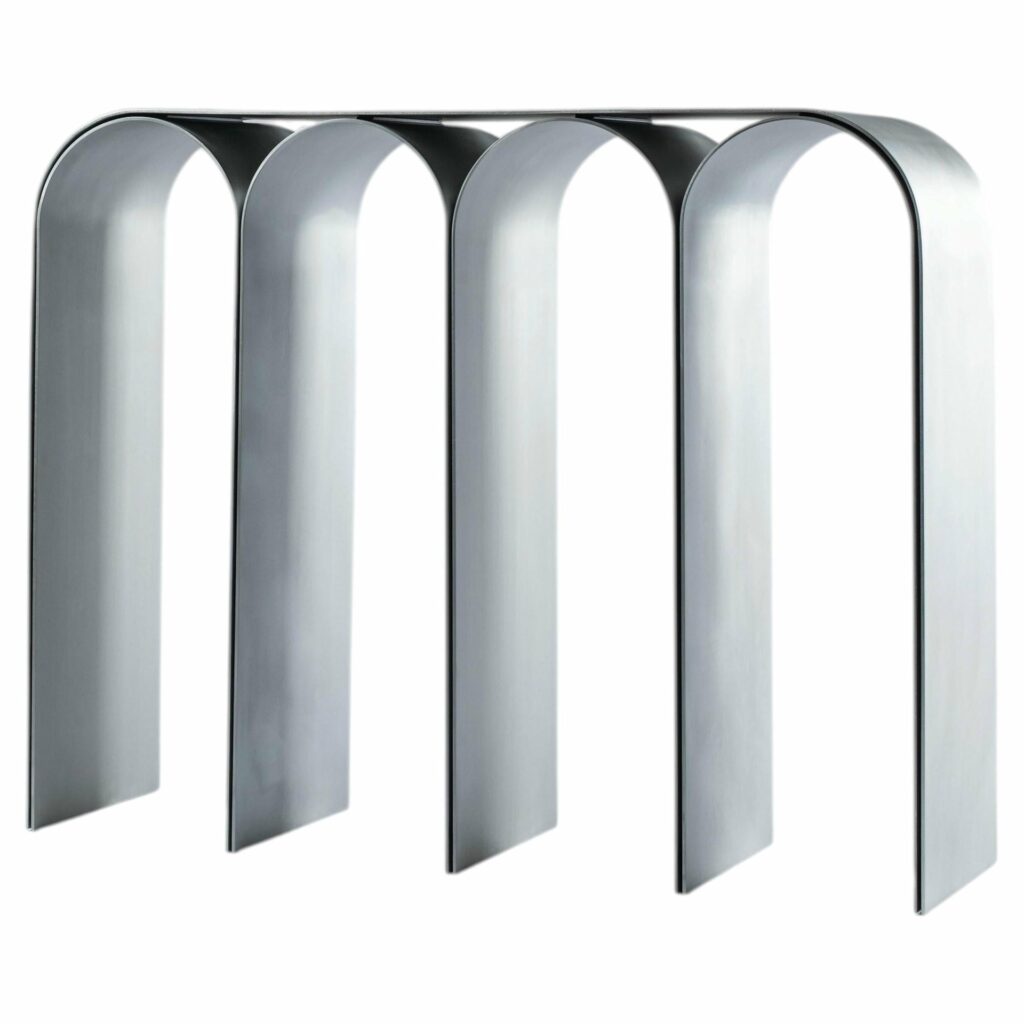 Contemporary Silver Aluminum Arch Console by Pietro Franceschini 1