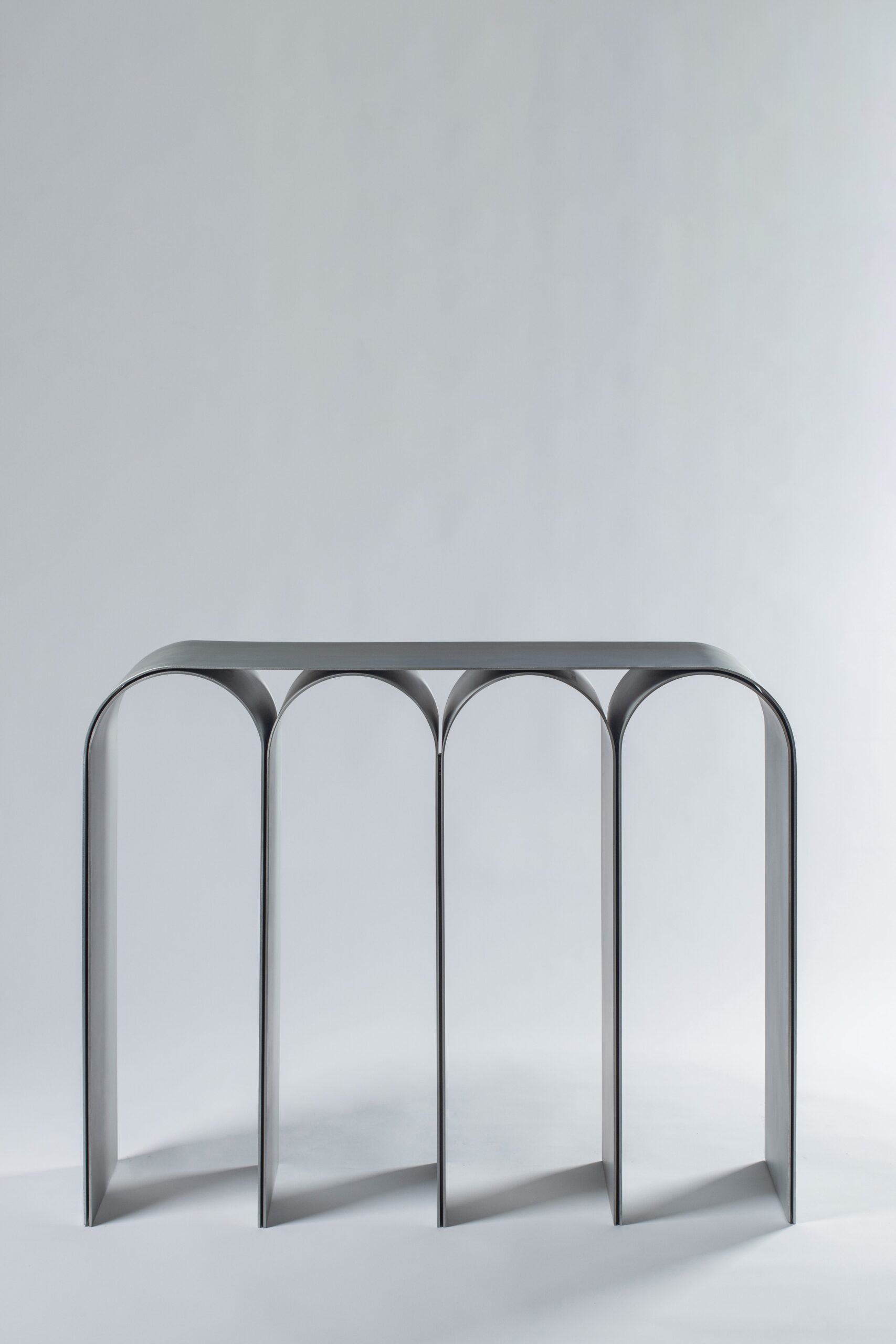 Contemporary Silver Aluminum Arch Console by Pietro Franceschini 5