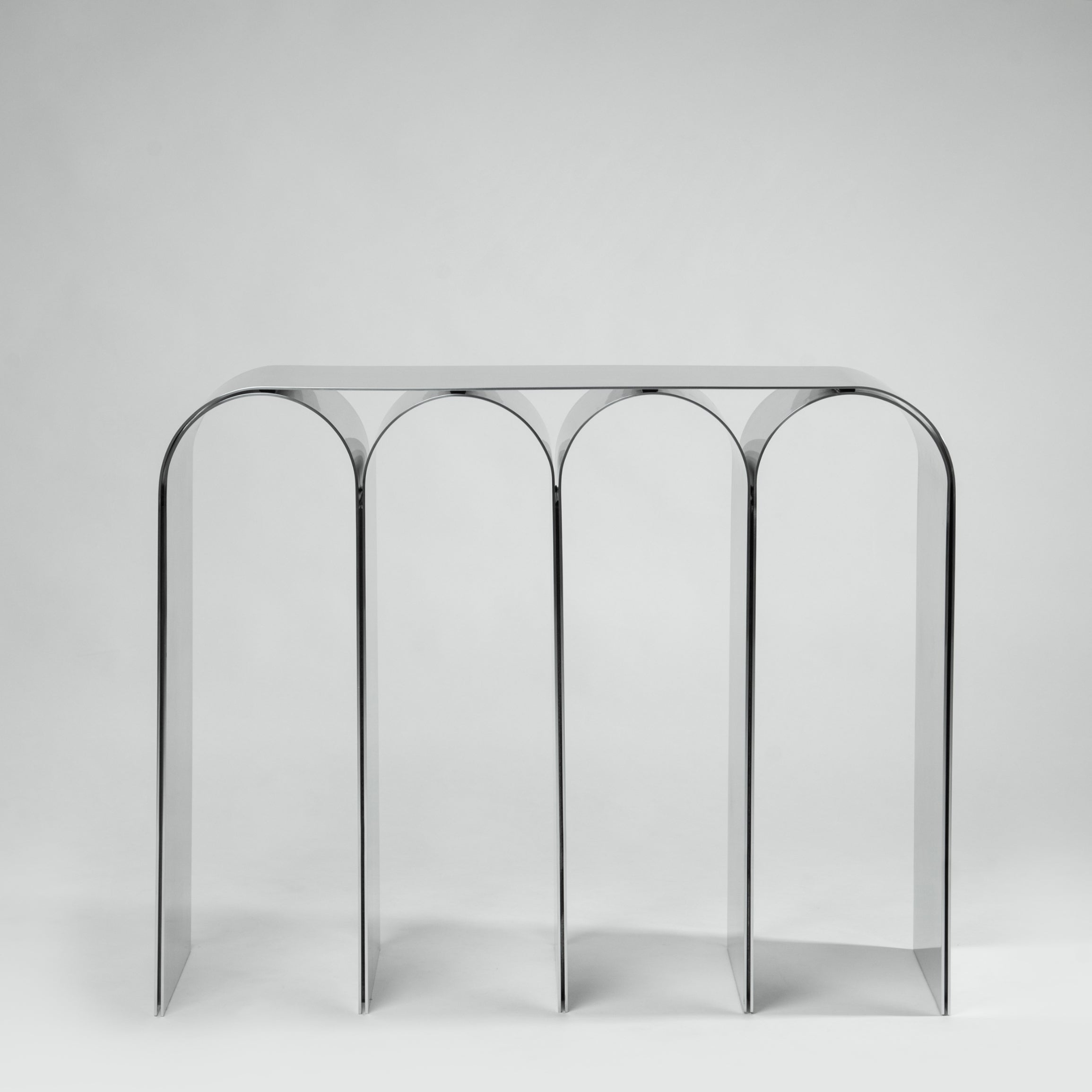 Contemporary Silver Aluminum Arch Console by Pietro Franceschini 6