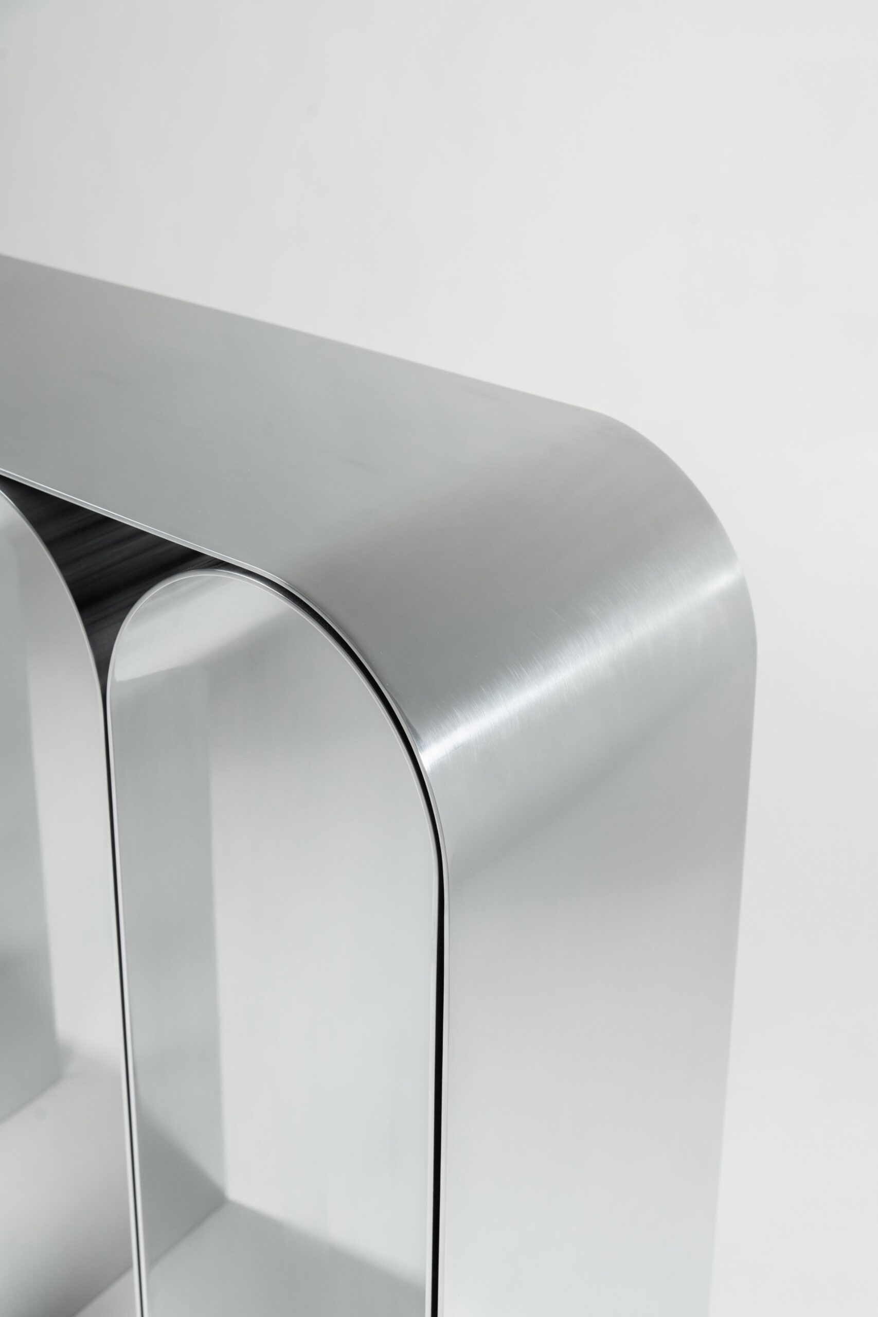 Contemporary Silver Aluminum Arch Console by Pietro Franceschini 7