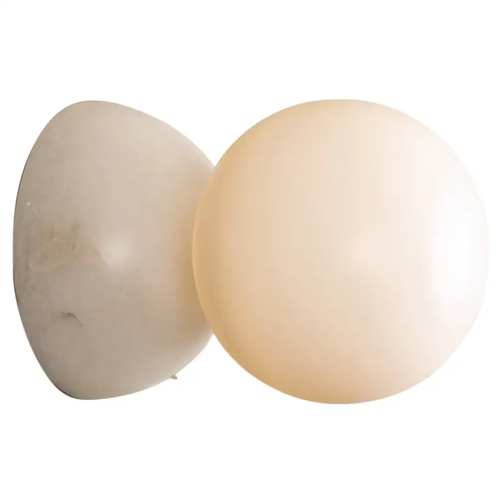 Eklipso White Alabaster Wall Sconce by Simone & Marcel 1