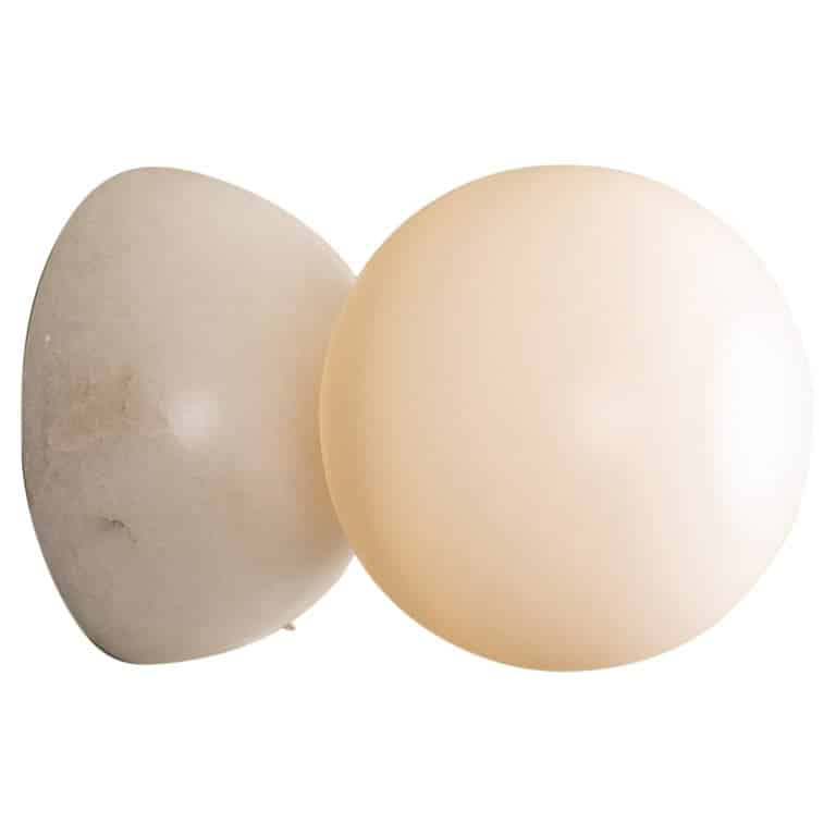 Eklipso White Alabaster Wall Sconce by Simone Marcel 1
