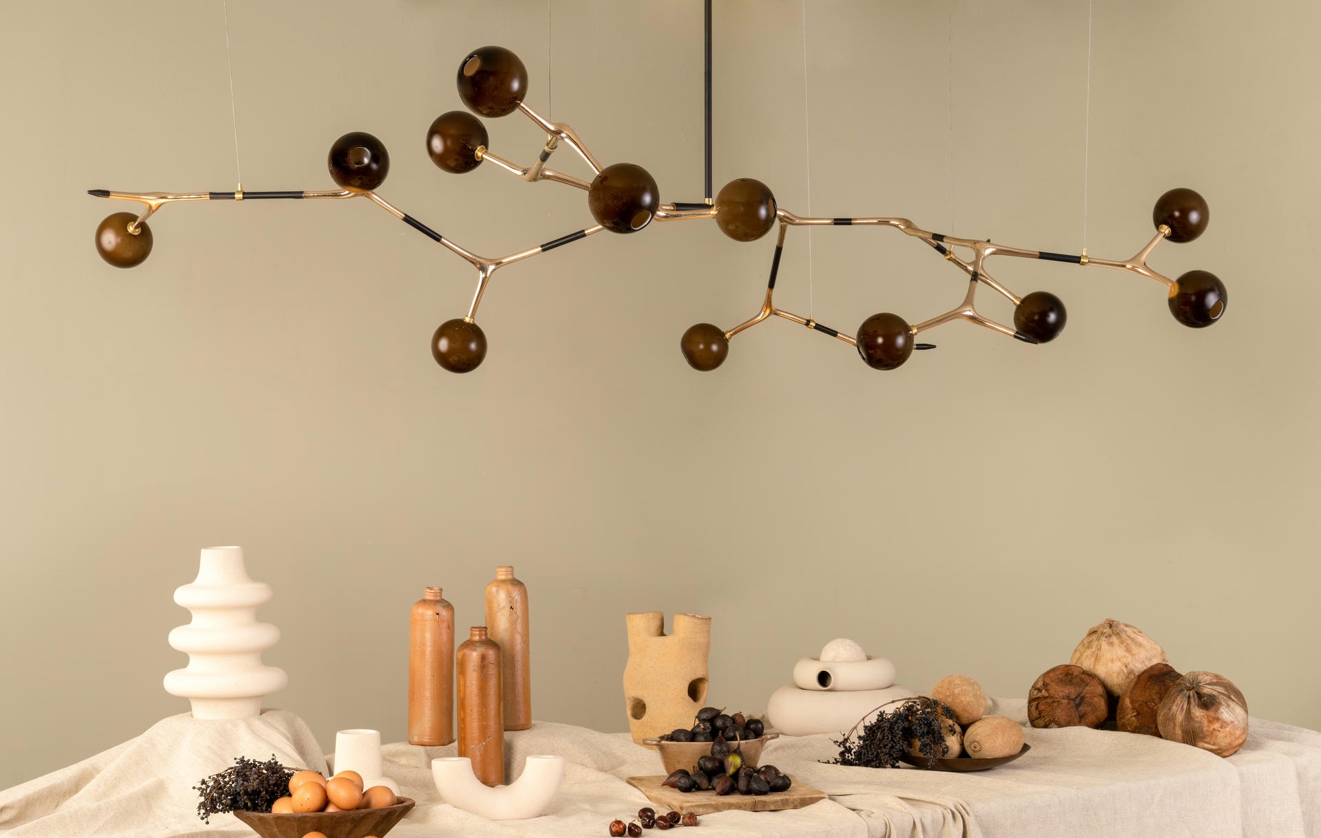 Fall Vintage Bronze Mantis 13 Pendant Lamp by Isabel Moncada 10