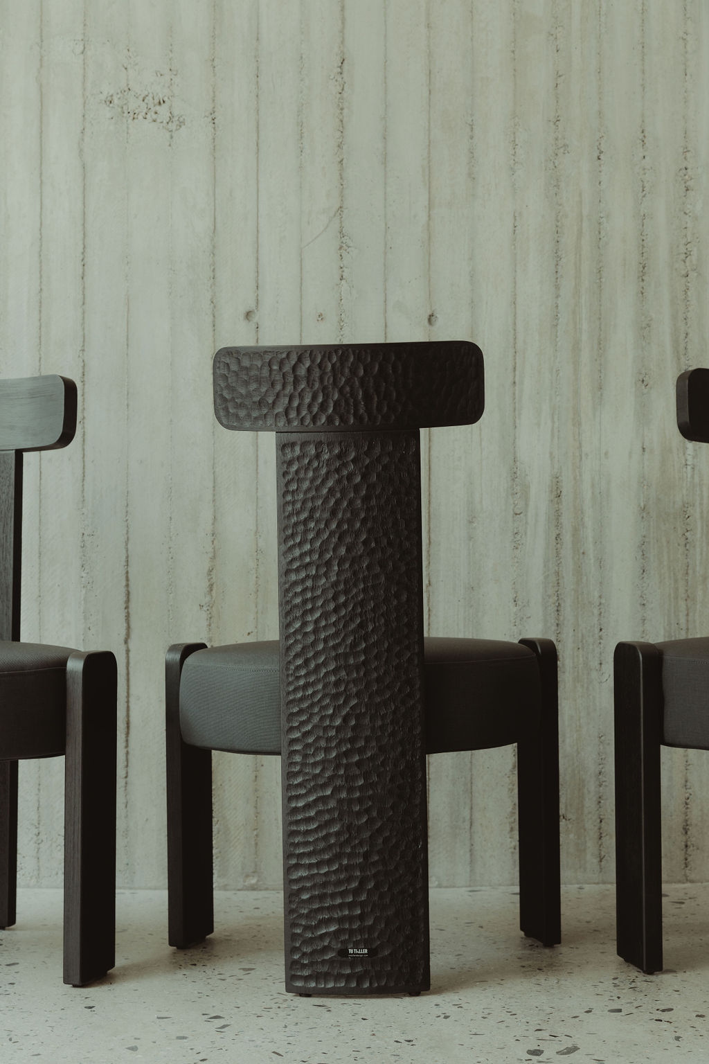 Gabo Black Solid Oak Wood Dining Chair by David Del Valle 32