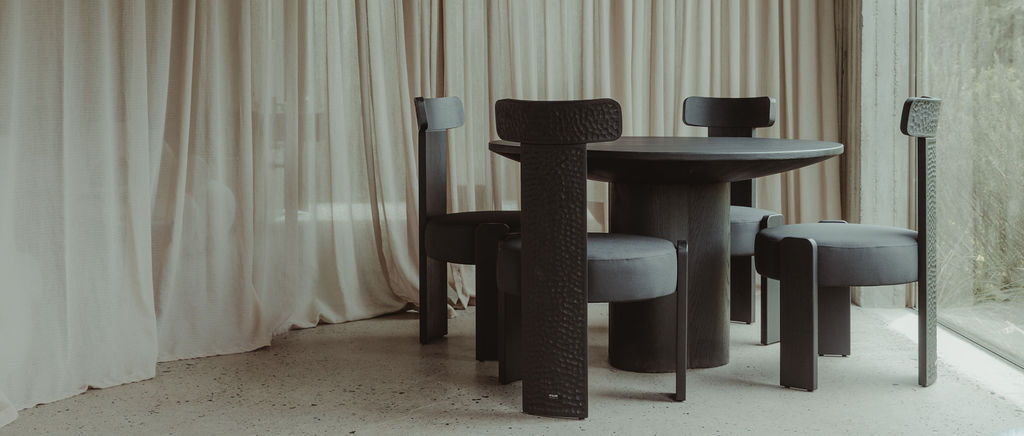 Gabo Black Solid Oak Wood Dining Chair by David Del Valle 4