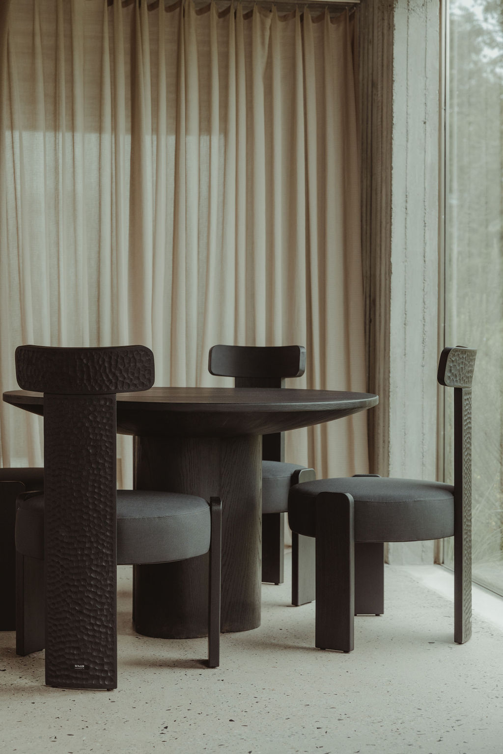 Gabo Black Solid Oak Wood Dining Chair by David Del Valle 5