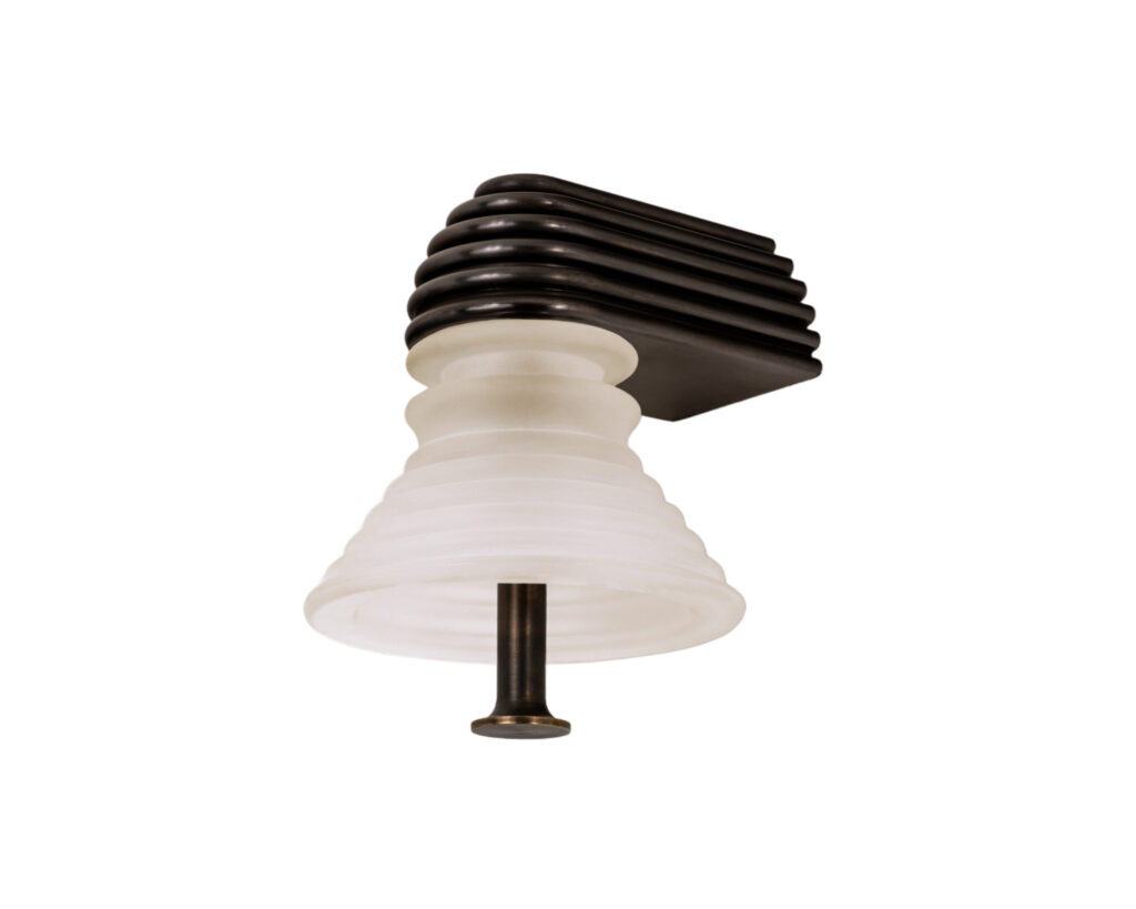 Insulator A Frosted Glass and Dark Brass Sconce by Novocastrian 1