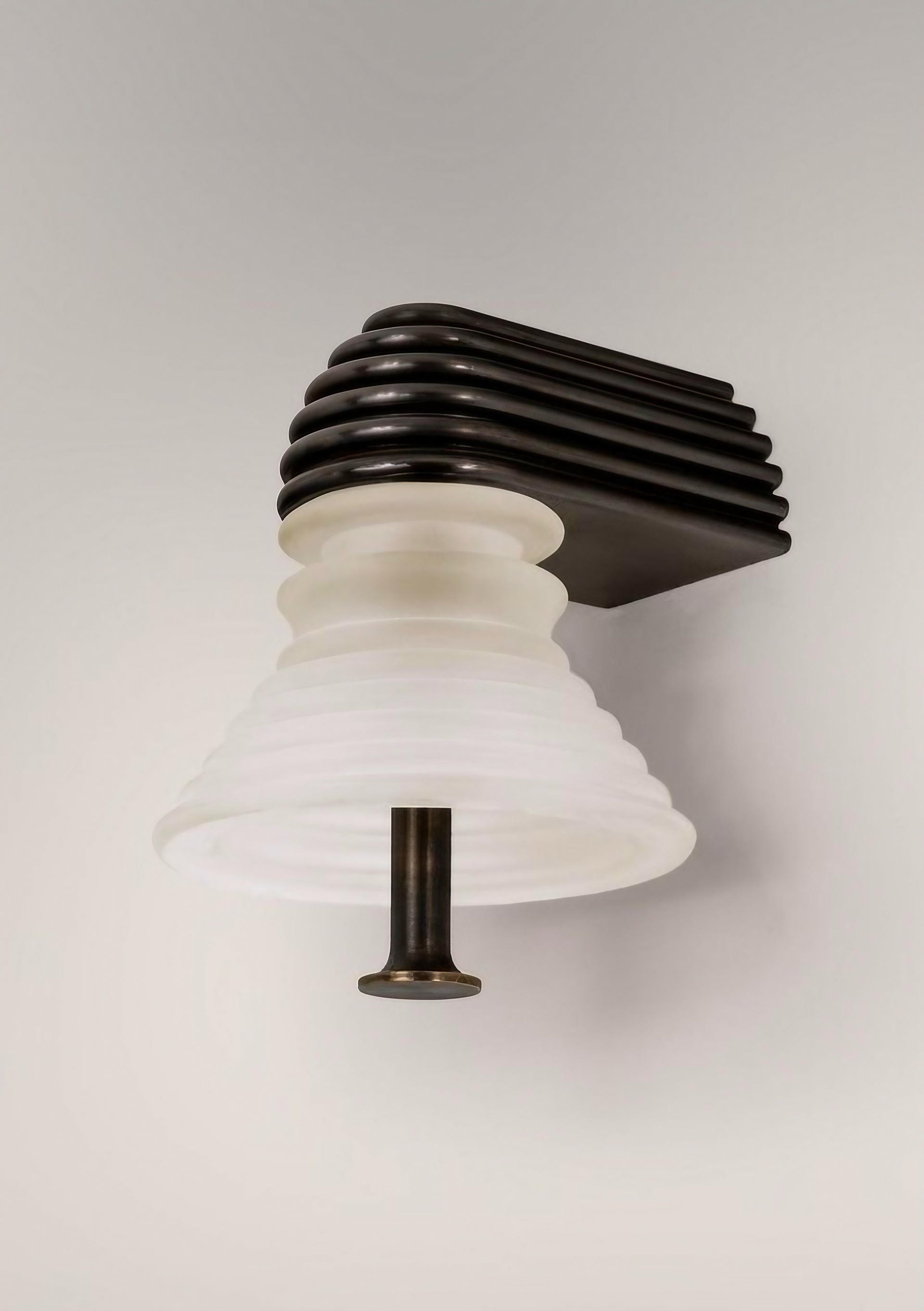Insulator A Frosted Glass and Dark Brass Sconce by Novocastrian 2