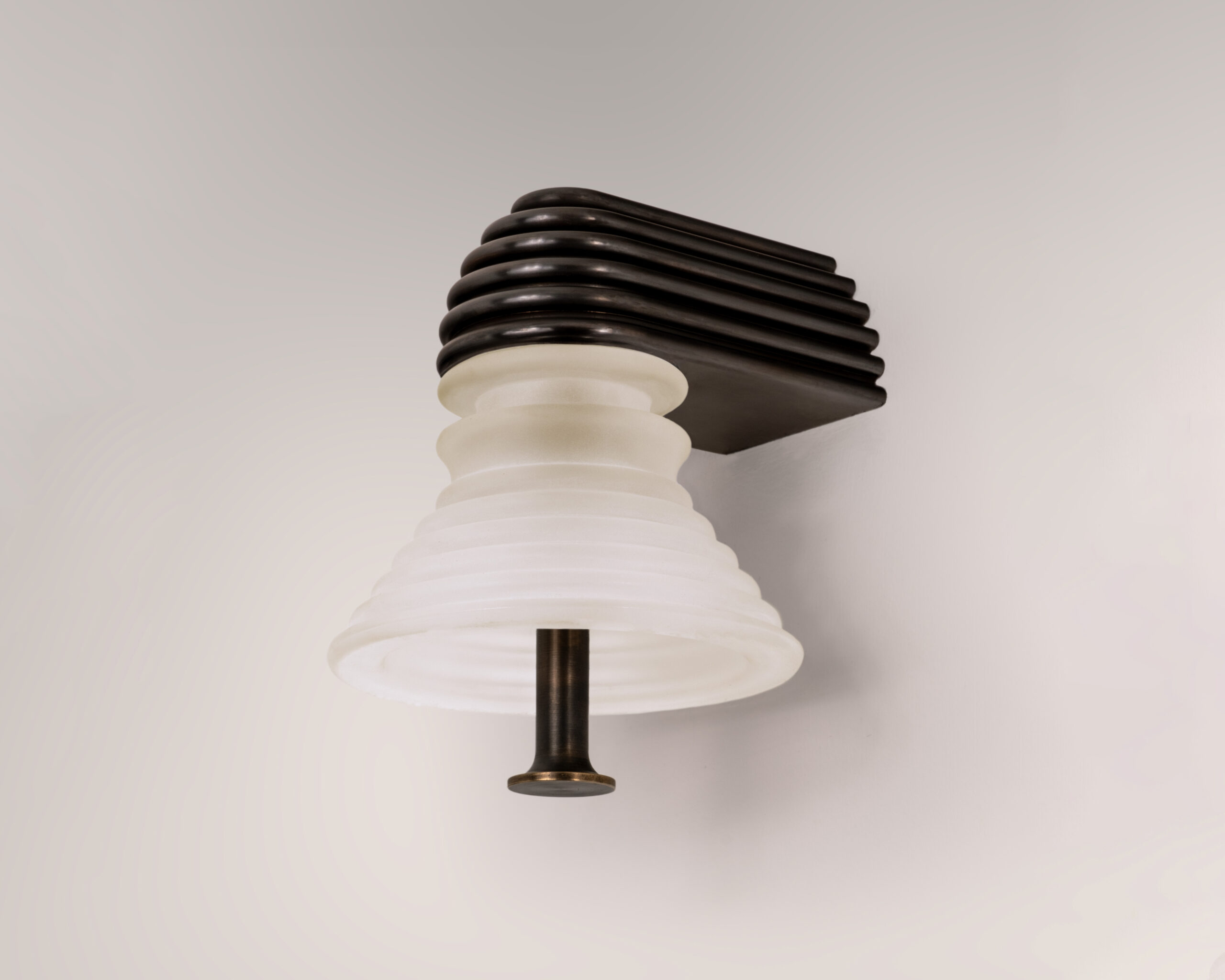 Insulator A Frosted Glass and Dark Brass Sconce by Novocastrian 2