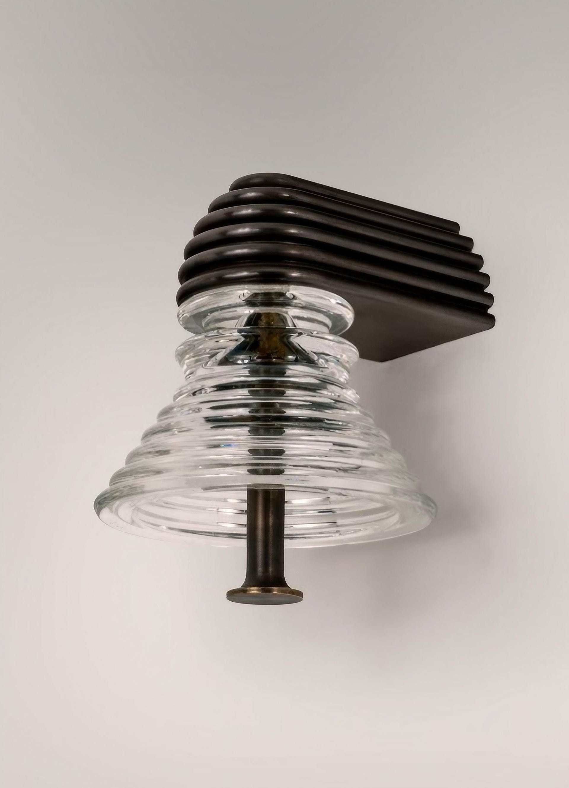 Insulator A Frosted Glass and Dark Brass Sconce by Novocastrian 3