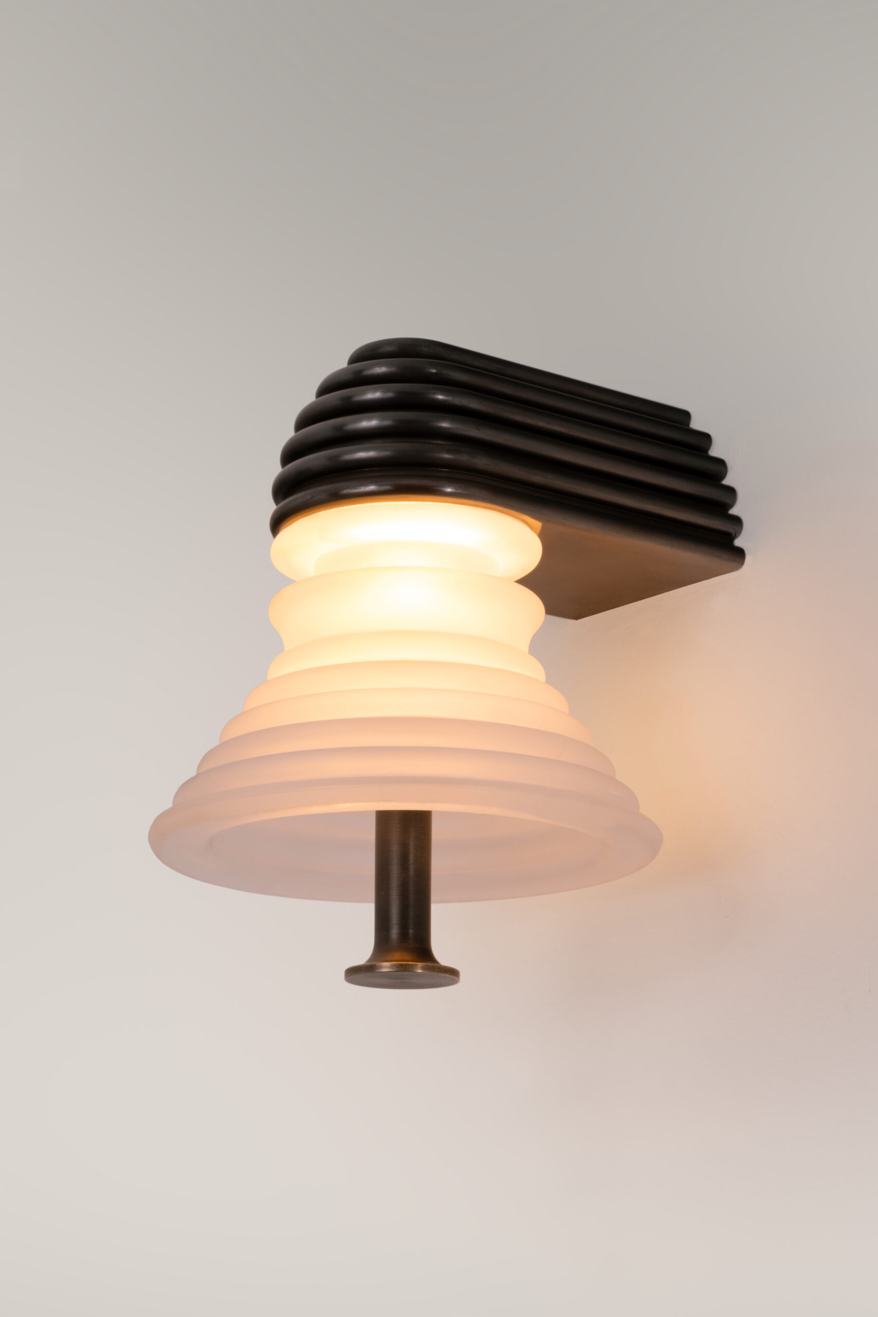 Insulator A Frosted Glass and Dark Brass Sconce by Novocastrian 3