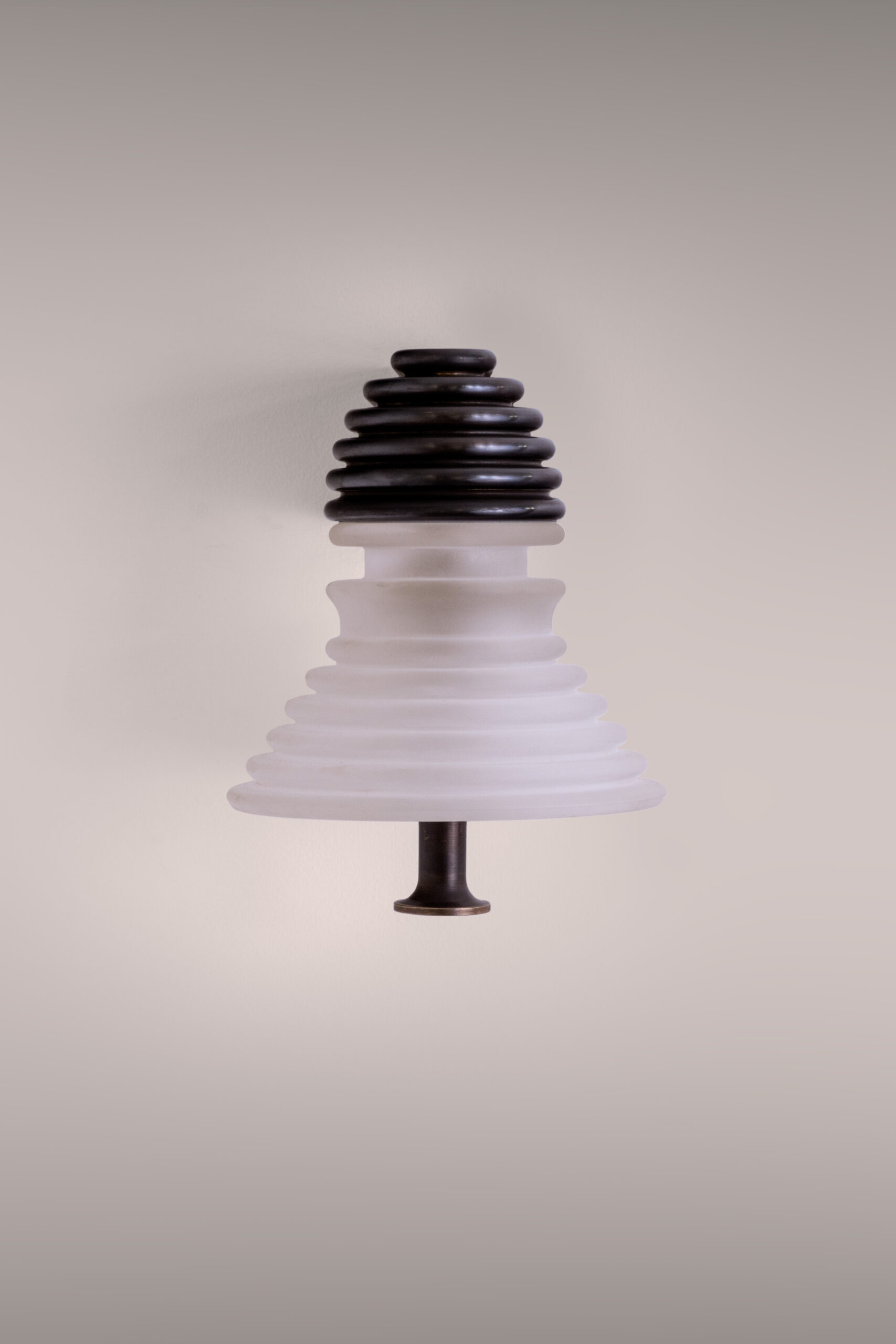 Insulator A Frosted Glass and Dark Brass Sconce by Novocastrian 4
