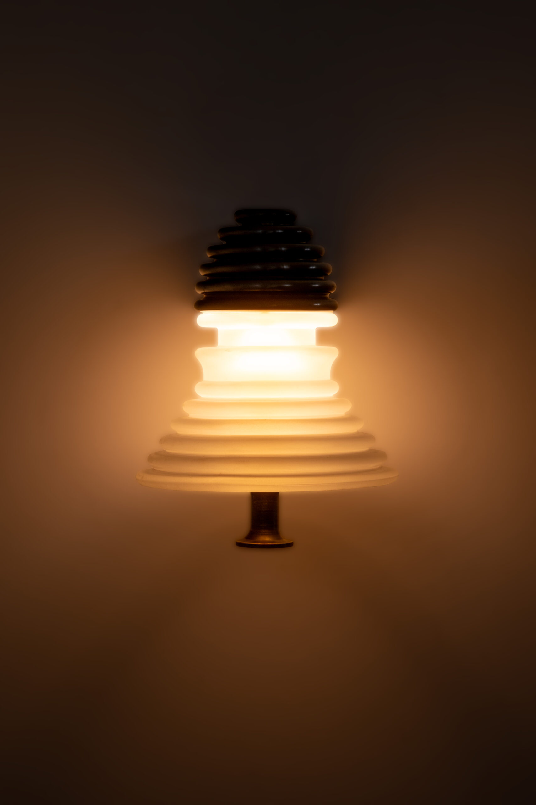 Insulator A Frosted Glass and Dark Brass Sconce by Novocastrian 5