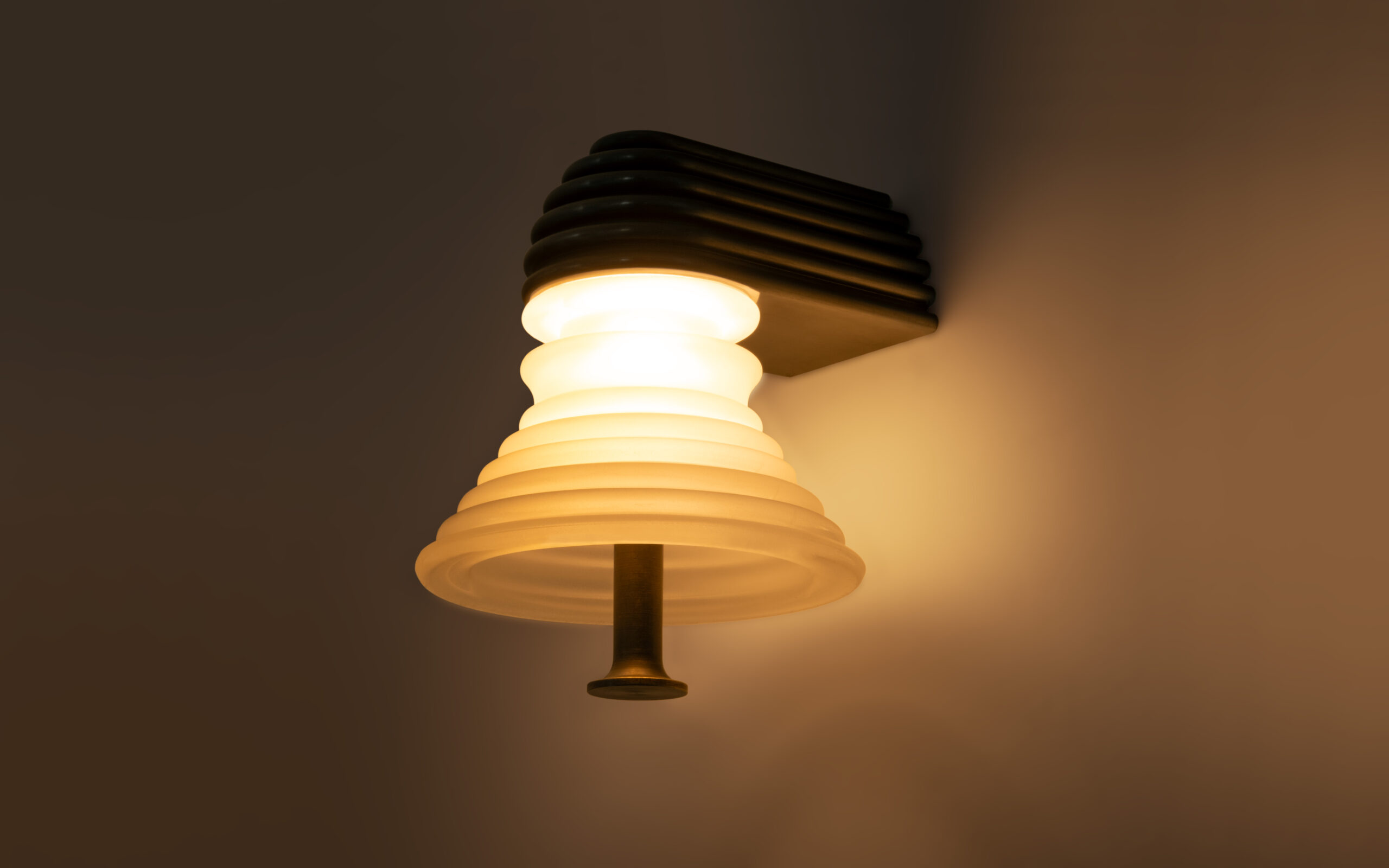 Insulator A Frosted Glass and Dark Brass Sconce by Novocastrian 6