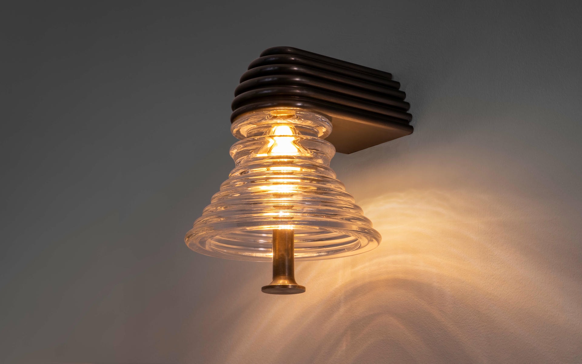 Insulator A Frosted Glass and Dark Brass Sconce by Novocastrian 7