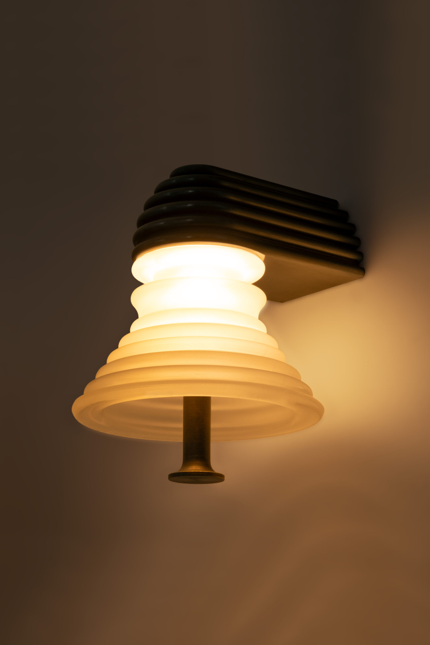Insulator A Frosted Glass and Dark Brass Sconce by Novocastrian 8