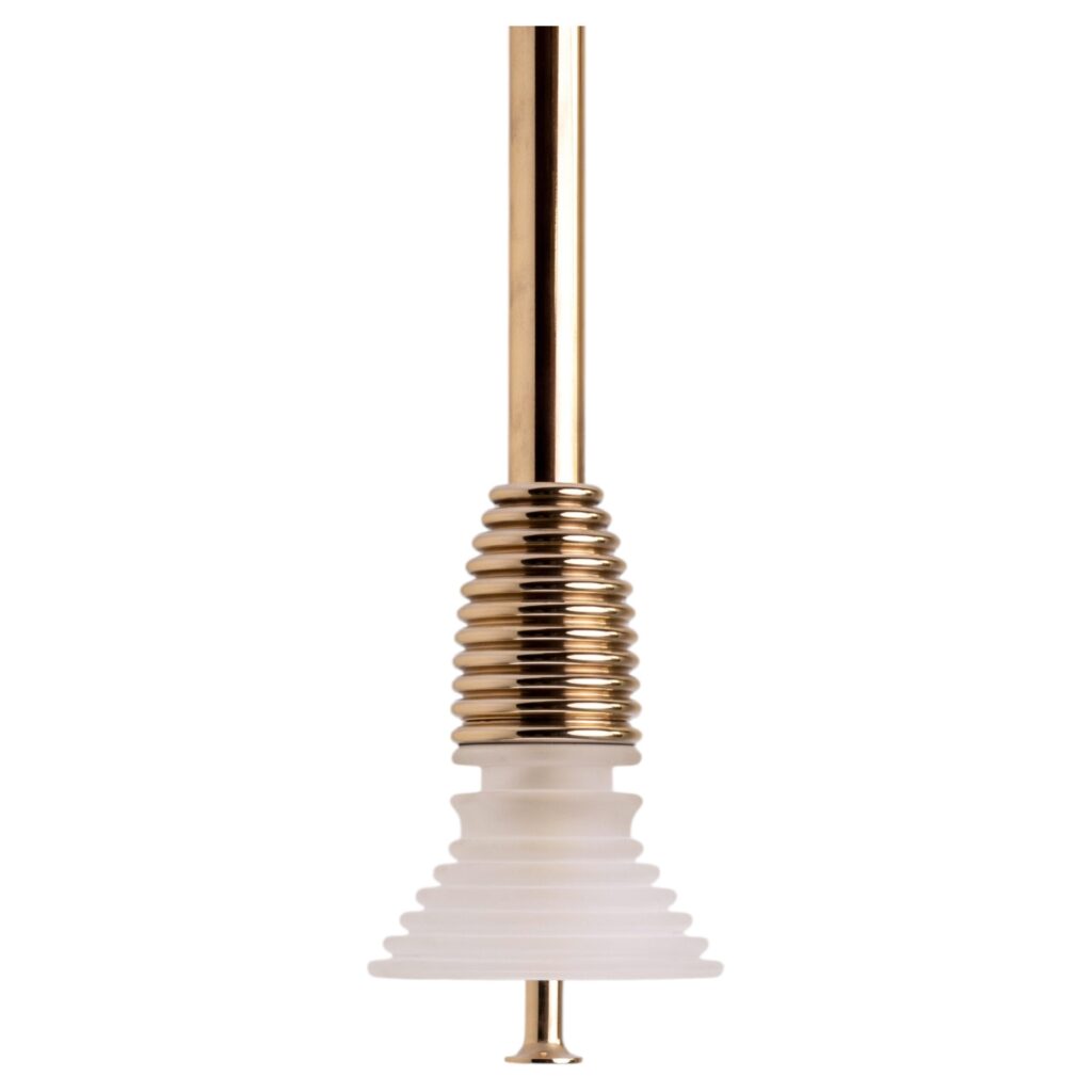 Insulator A Frosted Glass and Polished Brass Pendant Light by Novocastrian 1