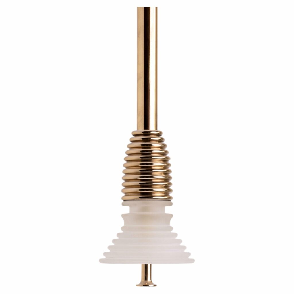 Insulator A Frosted Glass and Polished Brass Pendant Light by Novocastrian 1