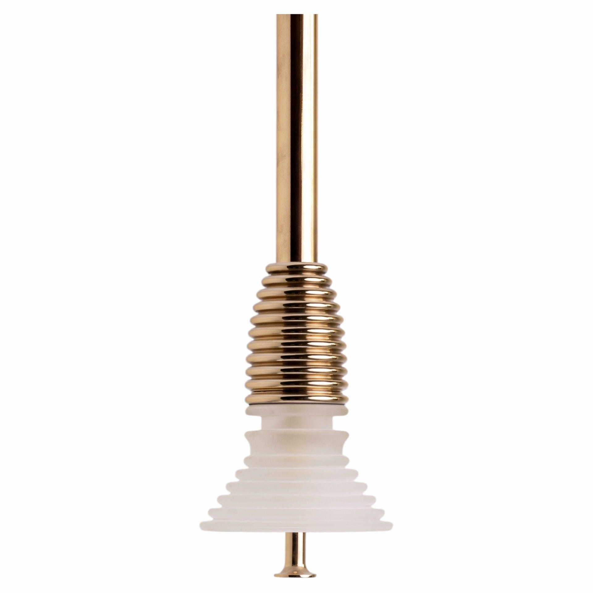 Insulator A Frosted Glass and Polished Brass Pendant Light by Novocastrian 1