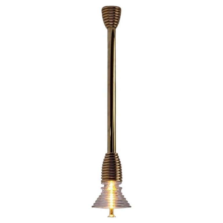 Insulator A Frosted Glass and Polished Brass Pendant Light by Novocastrian 1