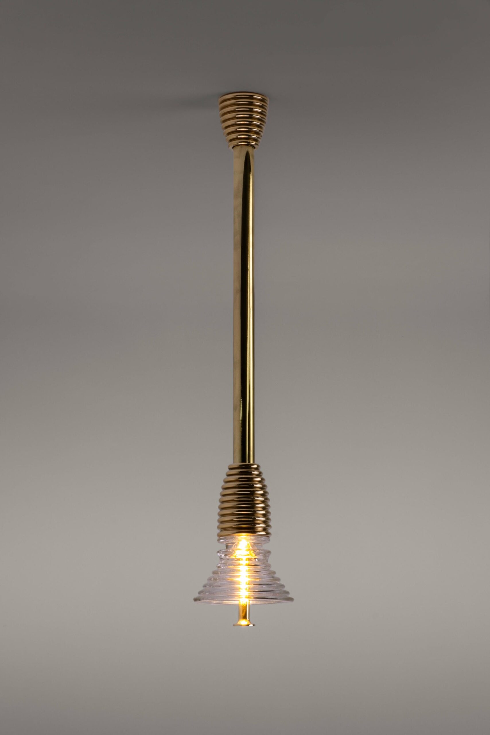 Insulator A Frosted Glass and Polished Brass Pendant Light by Novocastrian 2