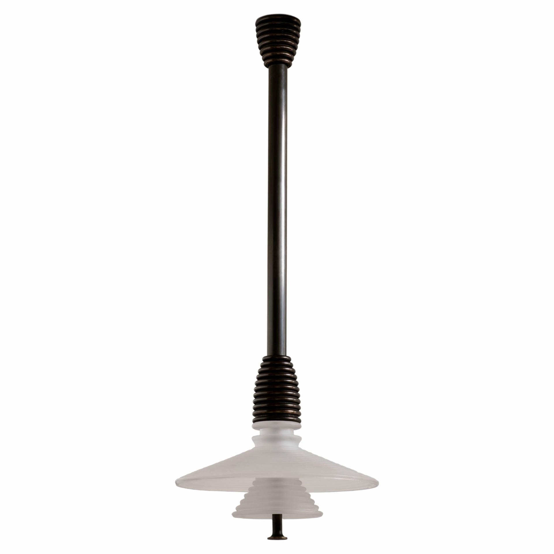 Insulator AB Frosted Glass and Dark Brass Pendant Light by Novocastrian 1