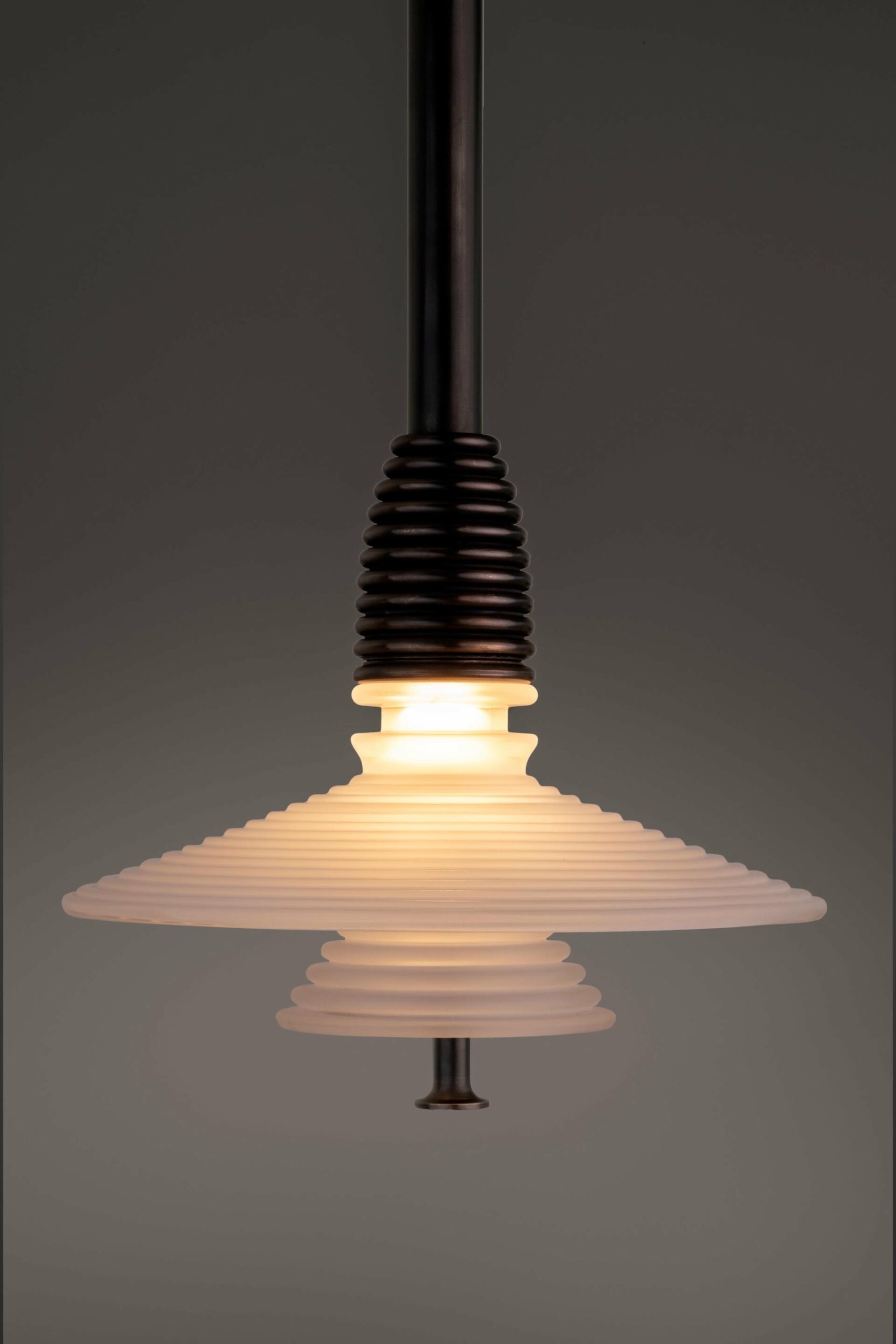 Insulator AB Frosted Glass and Dark Brass Pendant Light by Novocastrian 6