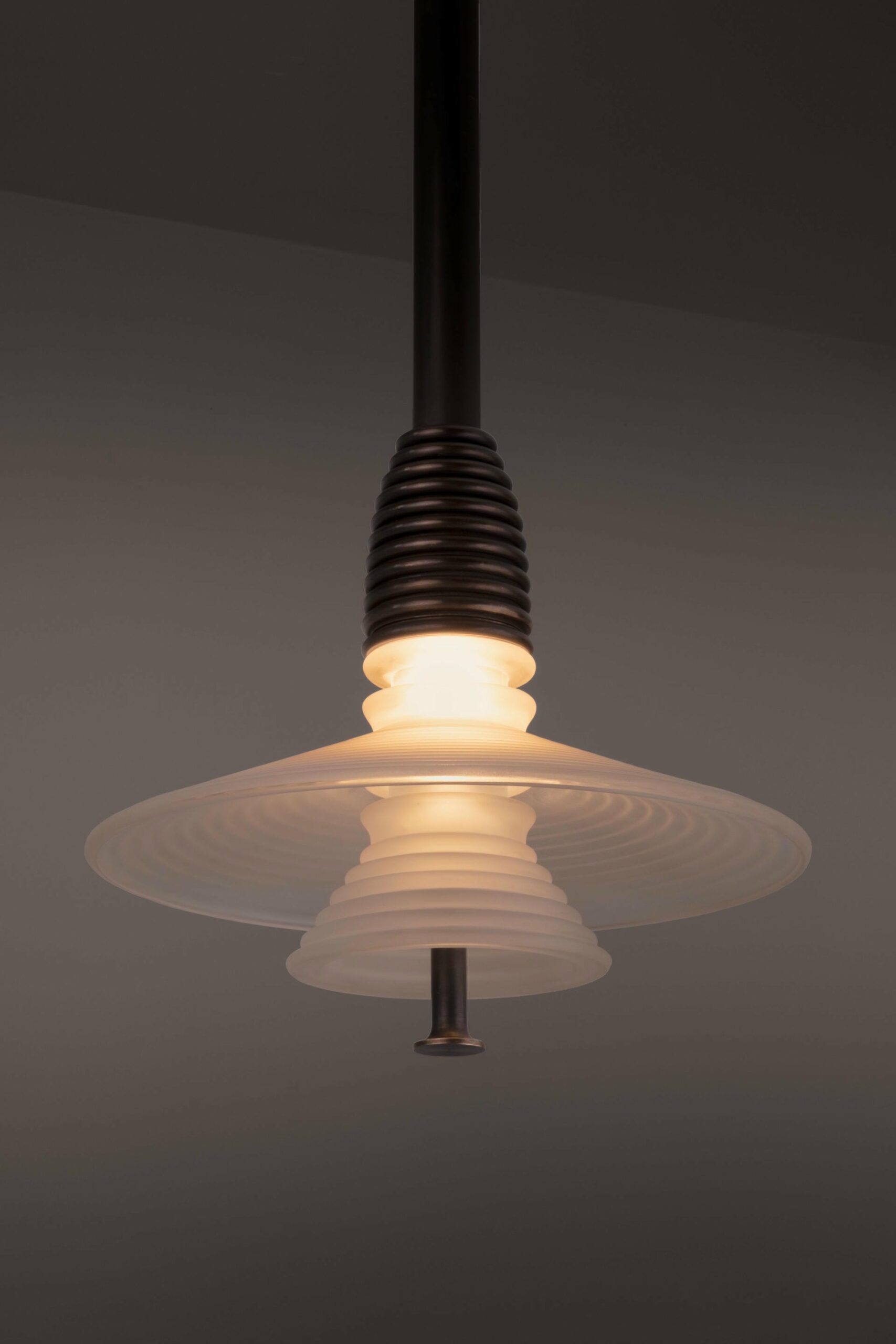 Insulator AB Frosted Glass and Dark Brass Pendant Light by Novocastrian 7
