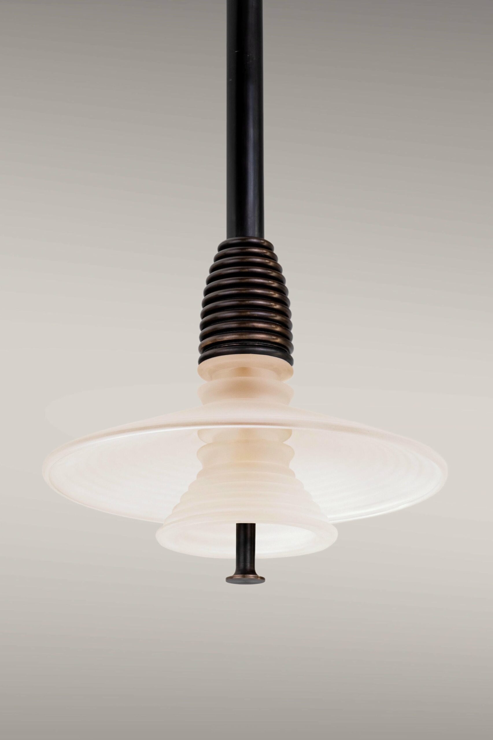 Insulator AB Frosted Glass and Dark Brass Pendant Light by Novocastrian 8
