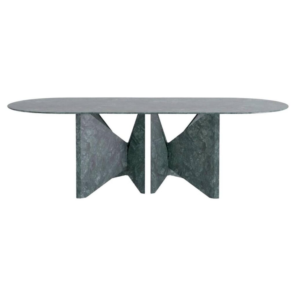 Lamina Oblong Green Marble Dinner Table by Hannes Peer 1