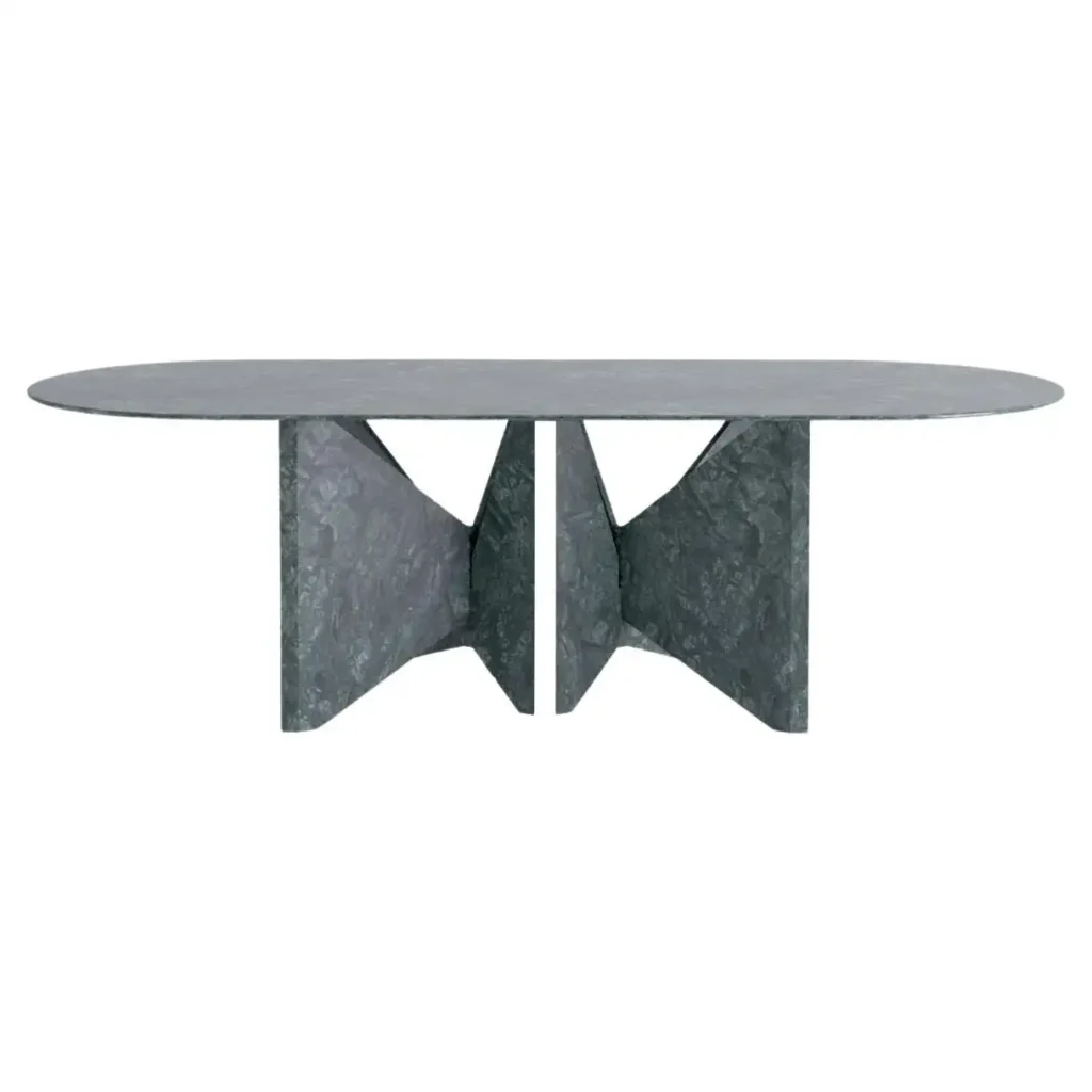 Lamina Oblong Green Marble Dinner Table by Hannes Peer 1