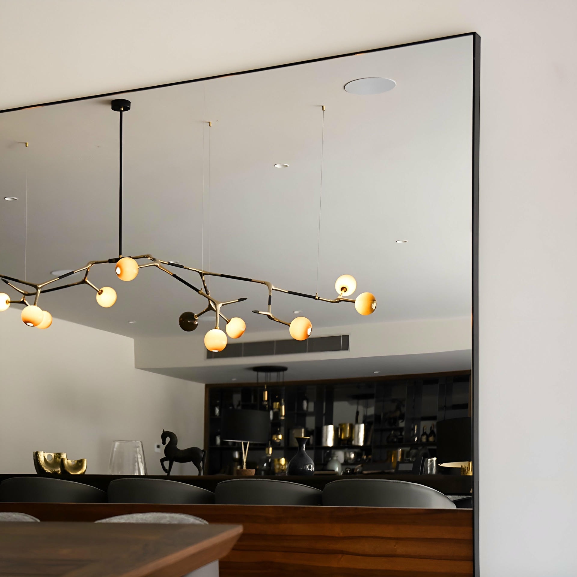 Mantis 13 Sculptural Coffee Glass and Polished Bronze Pendant by Isabel Moncada 12